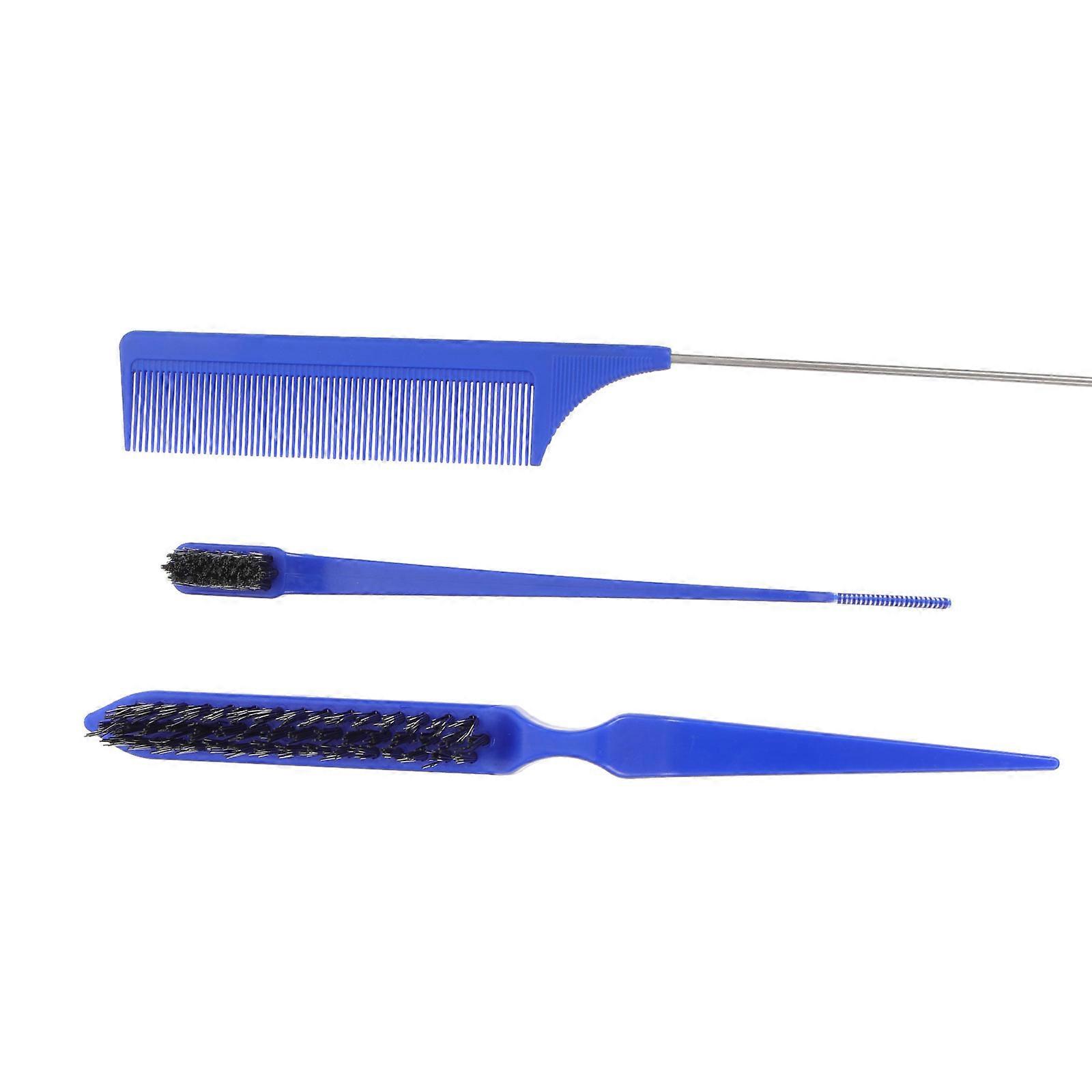 Barber Comb Hair Styling Comb for Home Use 3Sets Blue Detangling Dual Tip Brushes