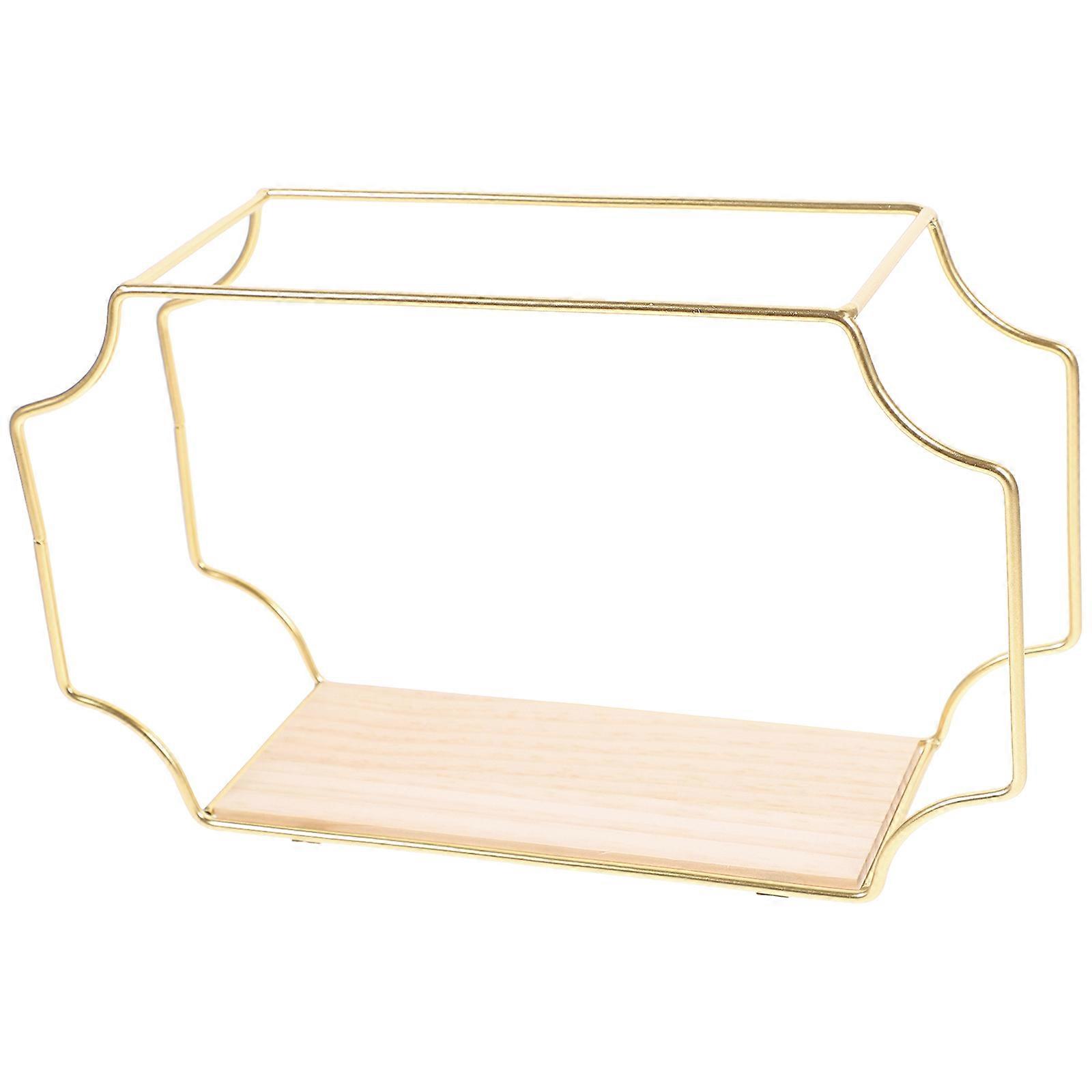 Golden Iron Art Wall Storage Shelf for Home Use 2Pcs Set