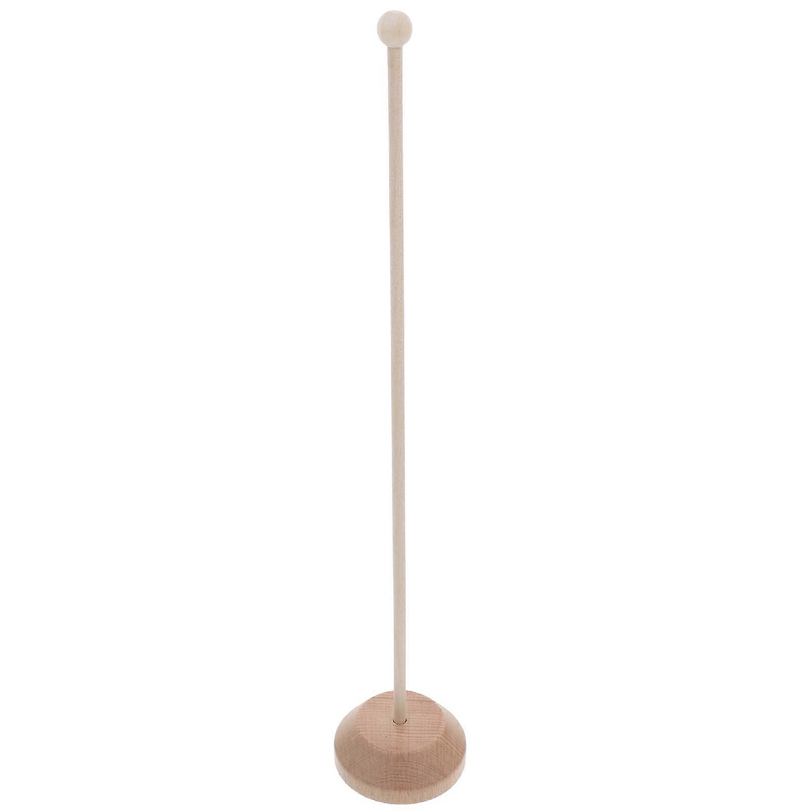 Elegant Wooden Mini Flag Base Pole Stand 31.00X5.50X5.50CM Designed For Exhibition Use With Easy Attachment 5Pcs