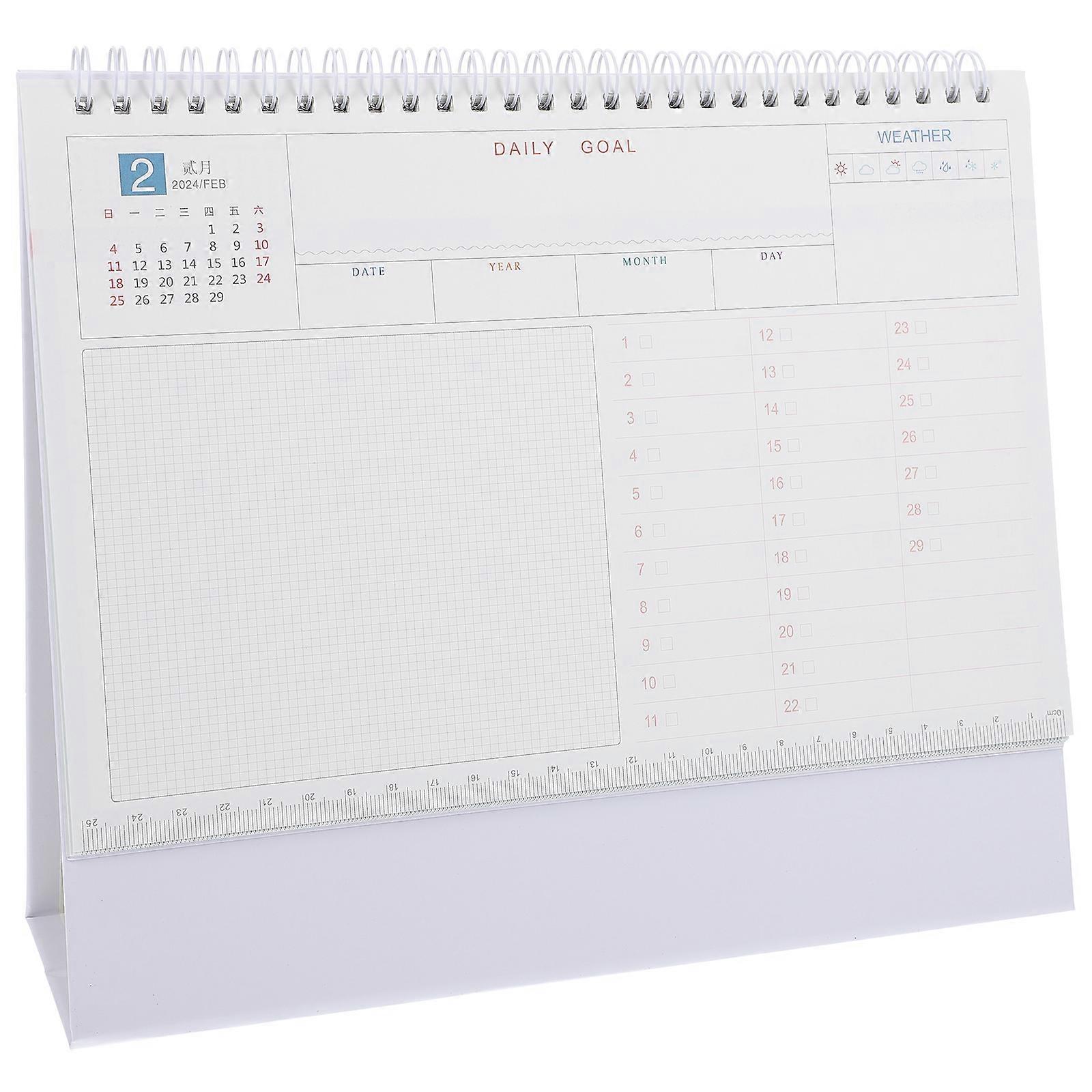 Desk Calendar 2024 Flip Calendar Ornament for Daily Use 4Pcs