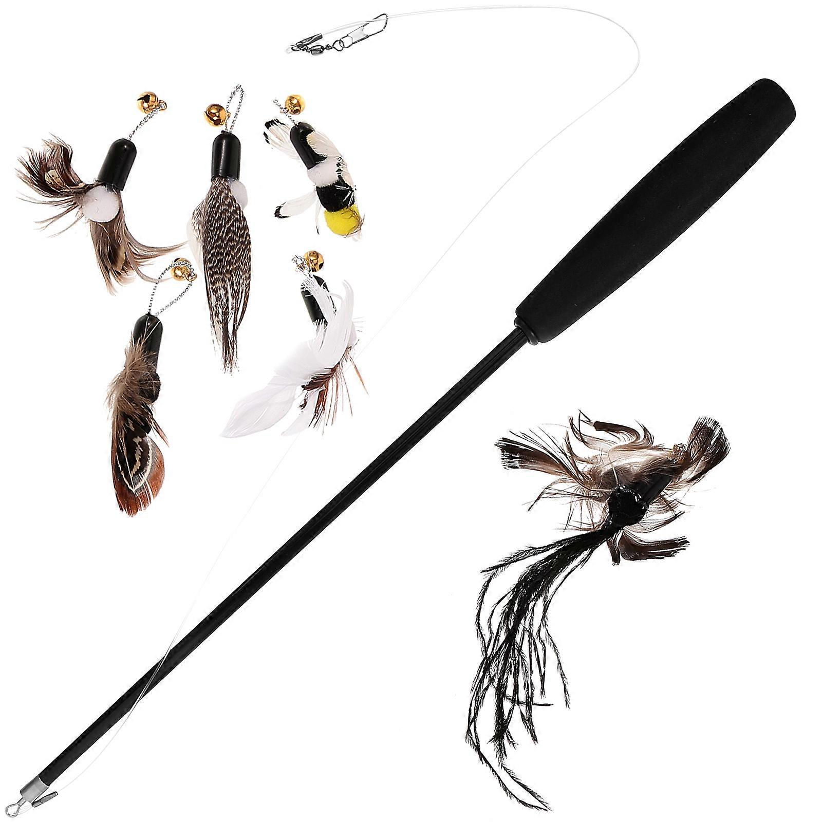 Cat Wand Toys for Indoor Cats with Bug Simulation 5Sets Pack
