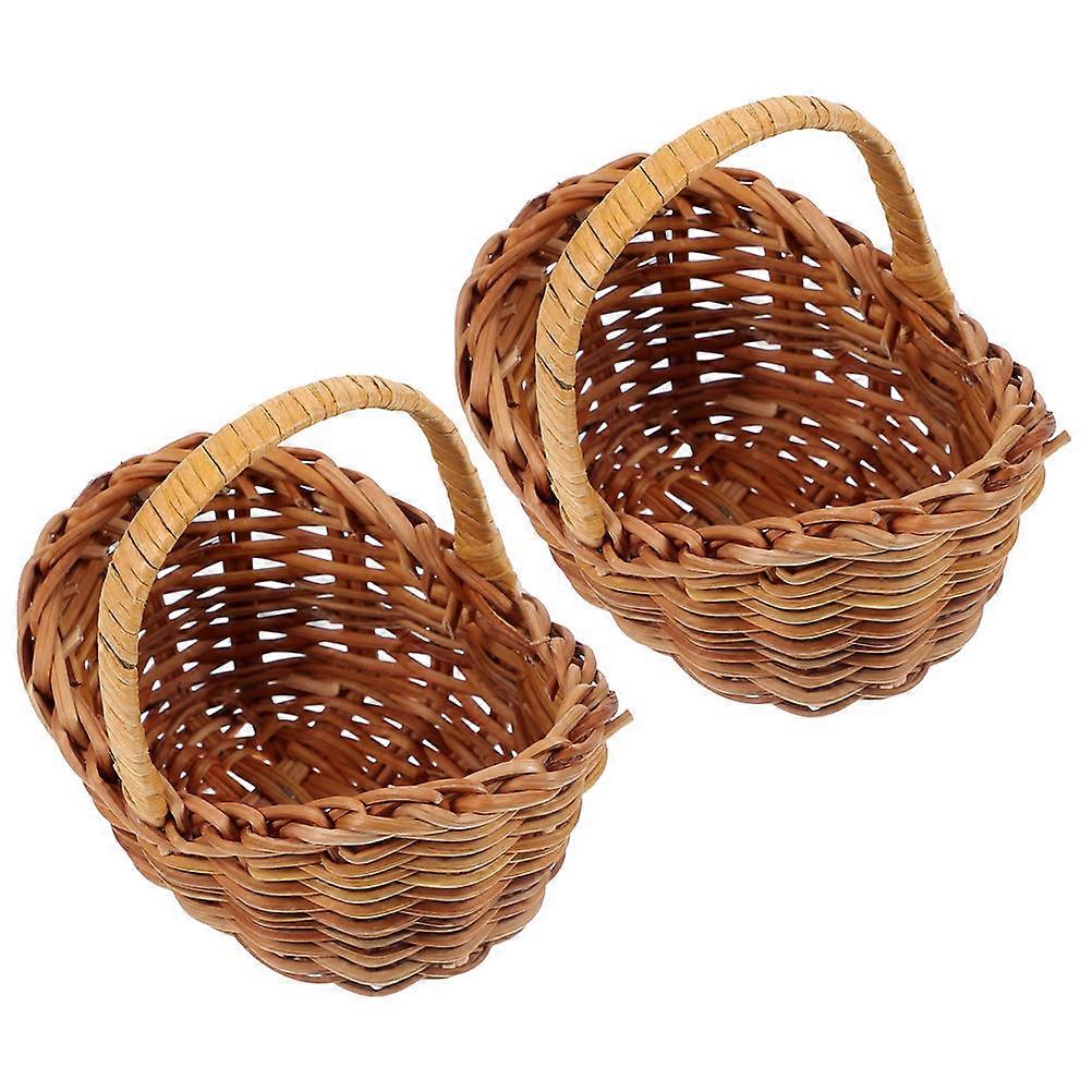 Rattan Miniature Basket for Storage Use 8Pcs Small Handwoven Flower Baskets