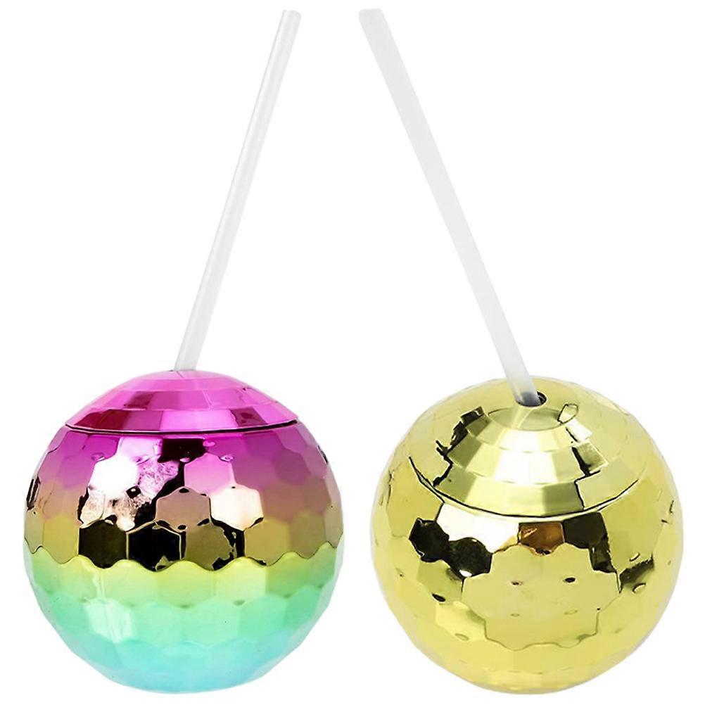 Decorative Straw Cup for Party Use 2Pcs Set