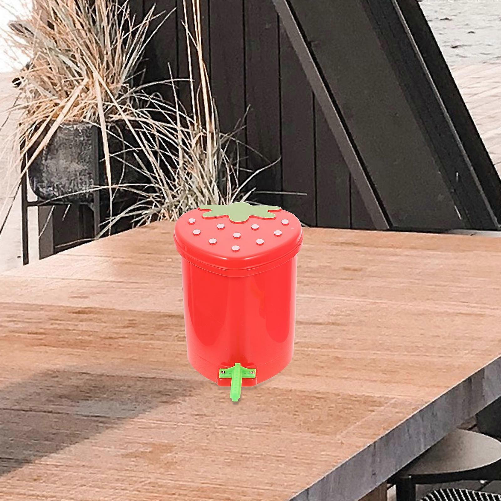 Office Desktop Trash Bin Strawberry Shaped Garbage Can with Lid 10Pcs