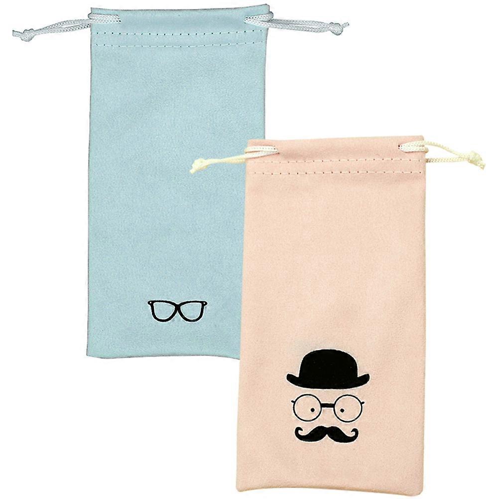 2Pcs Sunglass Sleeve Pouch For Daily Use Assorted Color Anti-scratch Storage