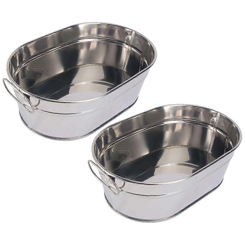 Silver Seafood Barrel Container for Storage 4Pcs Practical Snack Buckets