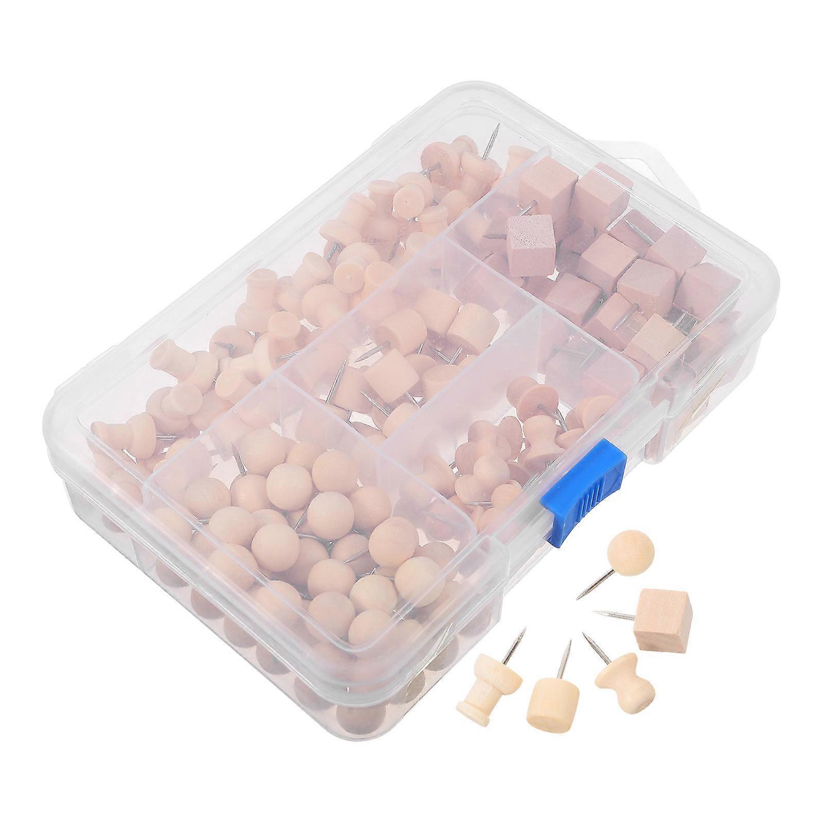 Wood Push Pins Decorative Tacks Holding Items 540Pcs Box Set