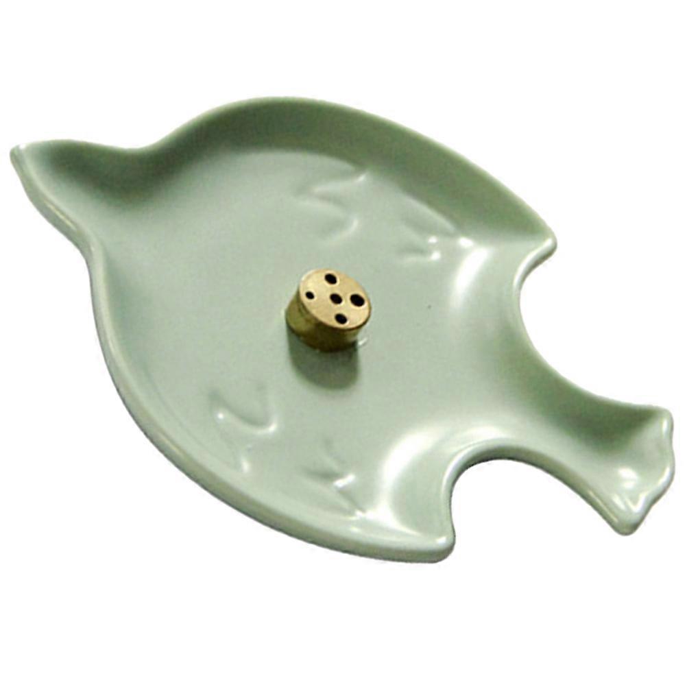 Olive Green Ceramic Incense Stick Tray for Aromatherapy Use 2Pcs