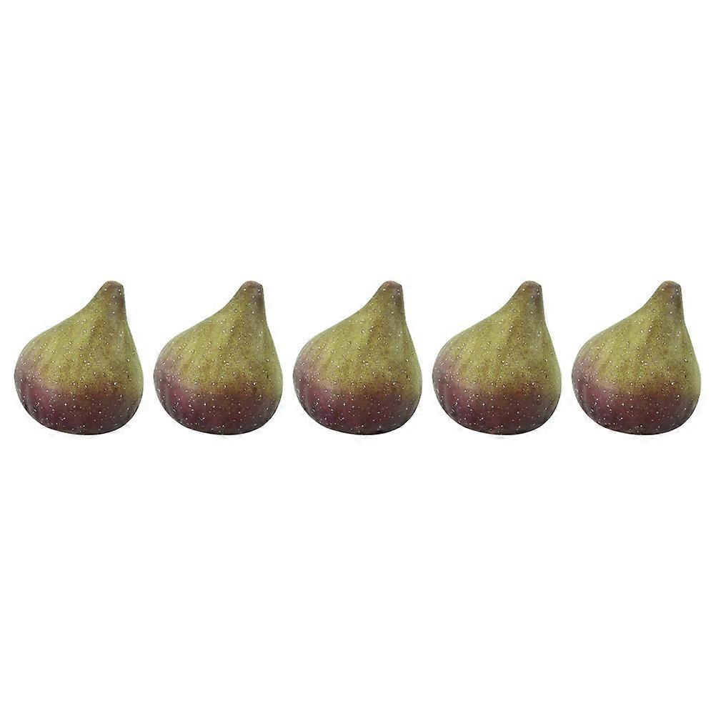 Foam Simulation Fig Model Decorative Fig Models for Decor 5Pcs Green Fruit