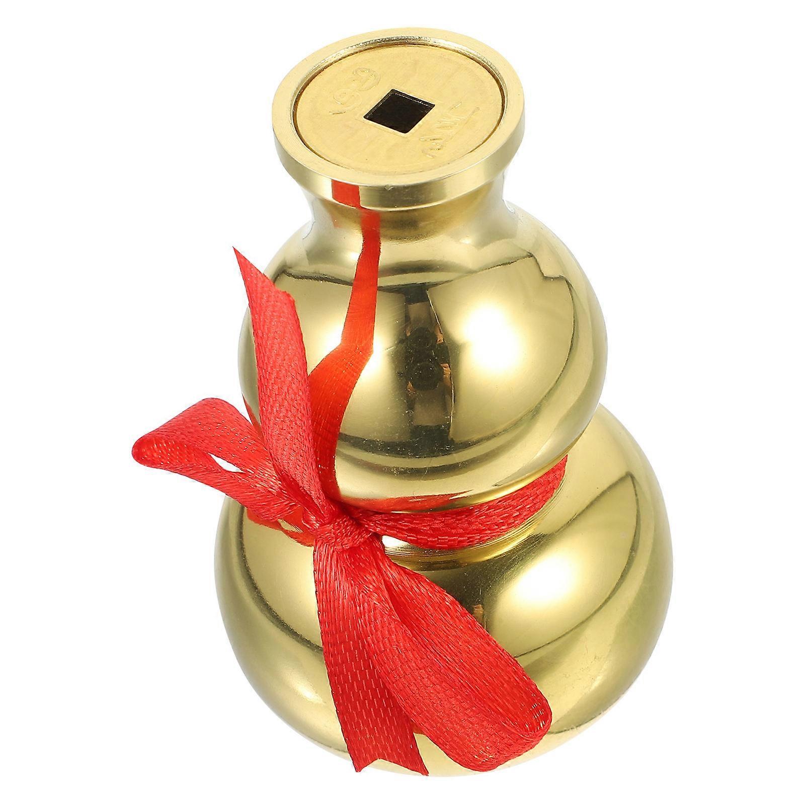 4Pcs Mini Vase Set for Flower Ware Golden Copper Tiny Cucurbit Vases