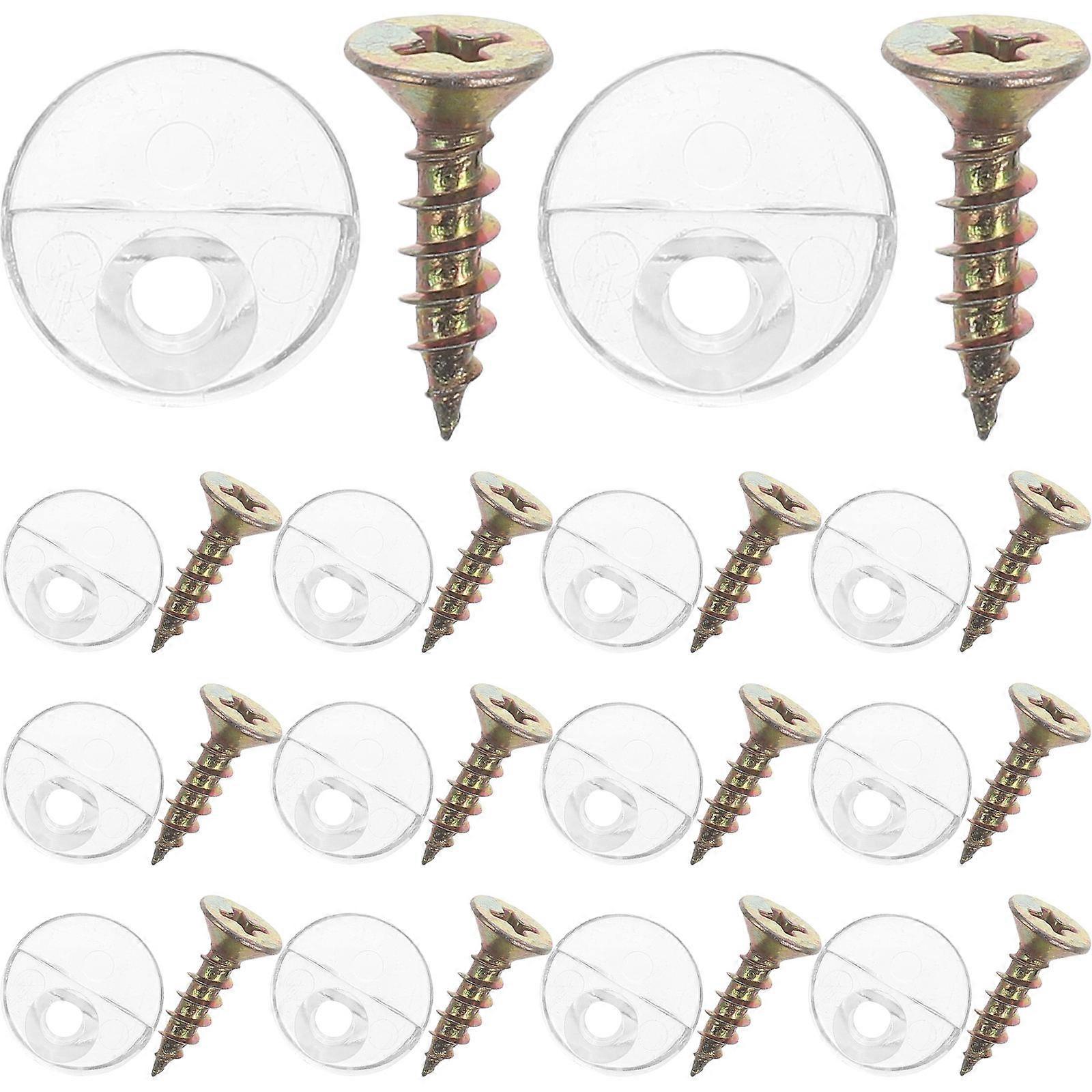 Mirror Clips 20Pcs Transparent Flexible Mirror Mounting for Home Use with Glass Holder
