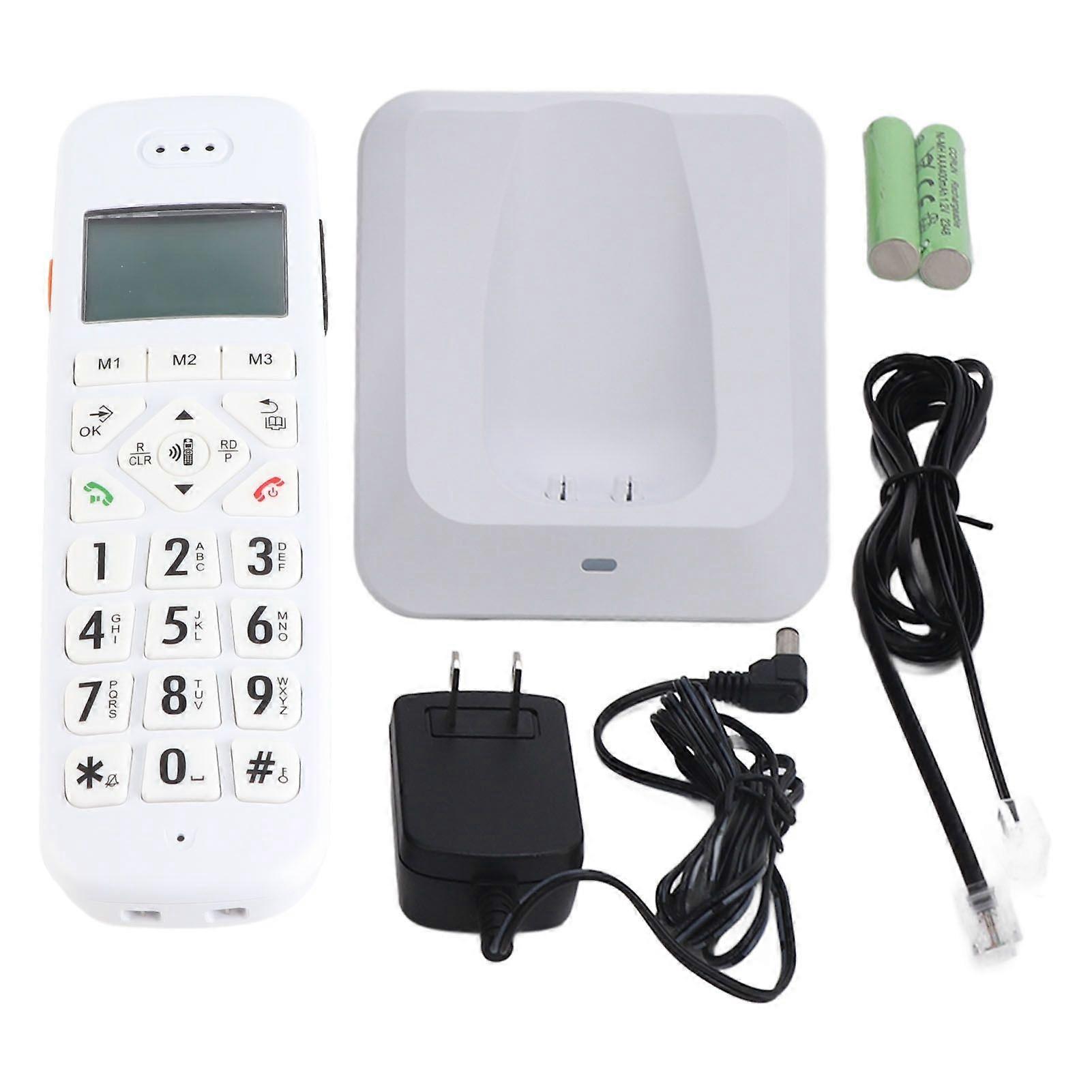 Cordless Phone Big Button Yellow Backlit Display Full Duplex Speakerphone Home Phone with Caller ID 100240V US Plug
