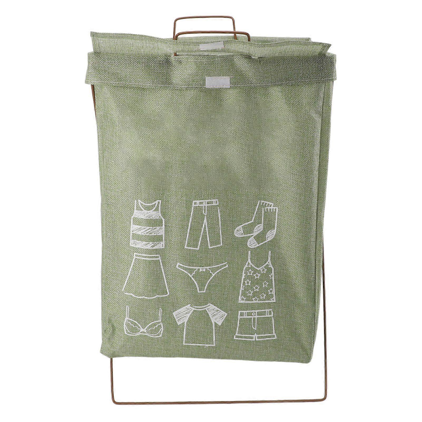 Iron Frame Folding Dirty Clothes Basket with Handles Waterproof Cotton Linen Foldable Laundry Storage Basket Type B S