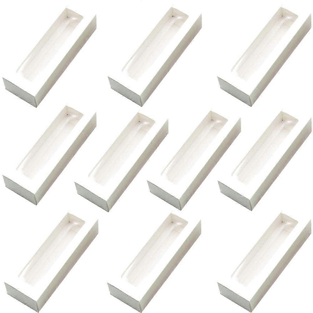 10pcs Clear Window Paper Packaging Boxes Macaron Boxes  Containers for Home Dessert Shop