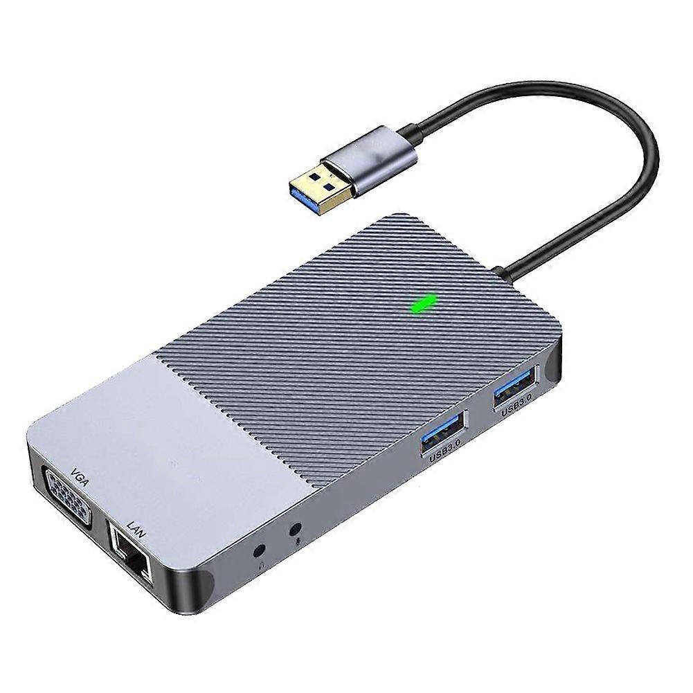 USB 3.0 Docking Station, Triple Display USB Hub Dual Monitor, USB C Laptop Docking Station for MacBook M1 M2