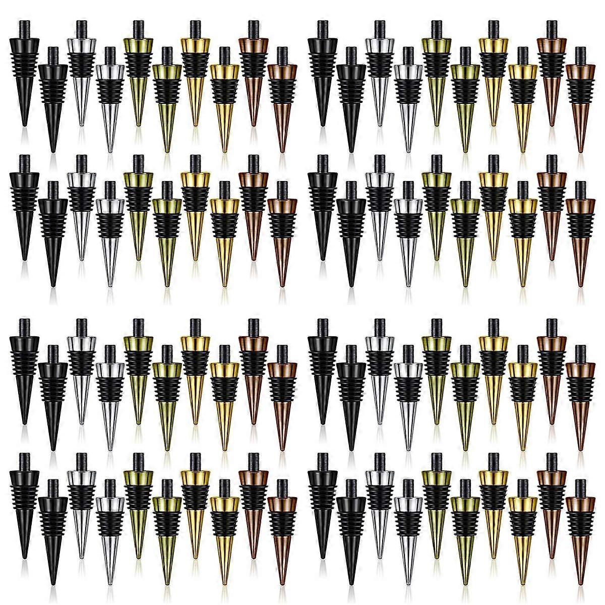 80Pieces Blank Bottle Stopper with Threaded Post Metal Wine Stopper Inserts Set Hardware for Wood Tu
