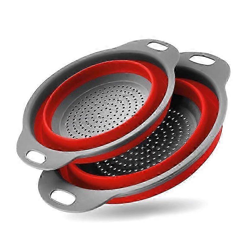 Collapsible Colander Collapsible Strainer Set of 2 PC 4 Quart Large Size Food Colander for Draining Pasta Spaghetti Fruits and Vegetables Kitchen Tool