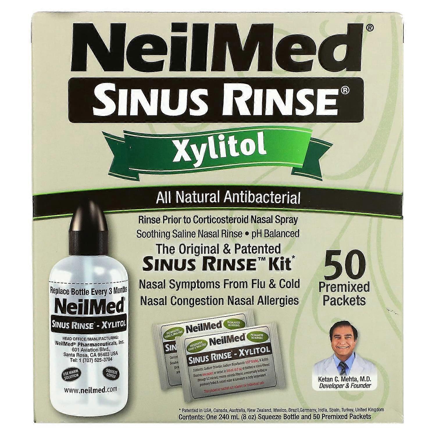NeilMed, Sinus Rinse, Xylitol, Sinus Rinse Kit, 2 Piece Kit