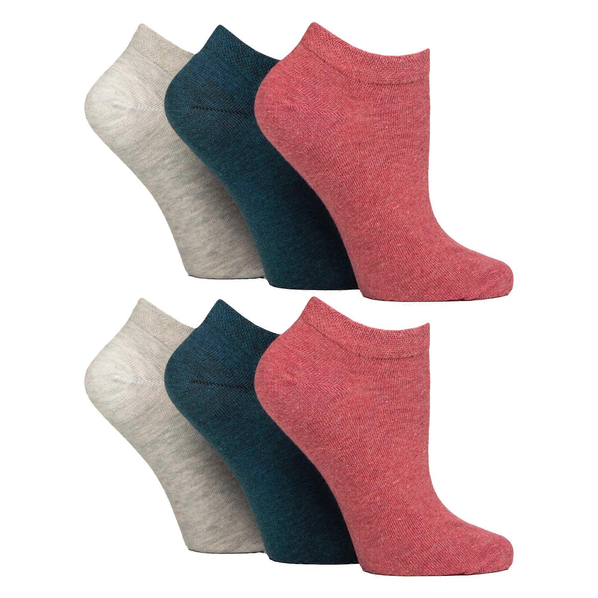 Gentle Grip - 6 Pack Ladies Trainer Cotton Rich Socks