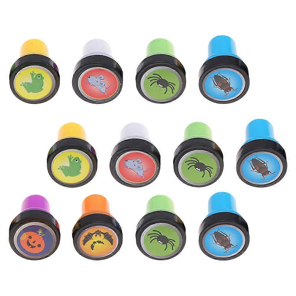 Plastic Stamper Toys Halloween Seal Stampers for Playing Use 24Pcs Mixed Styles