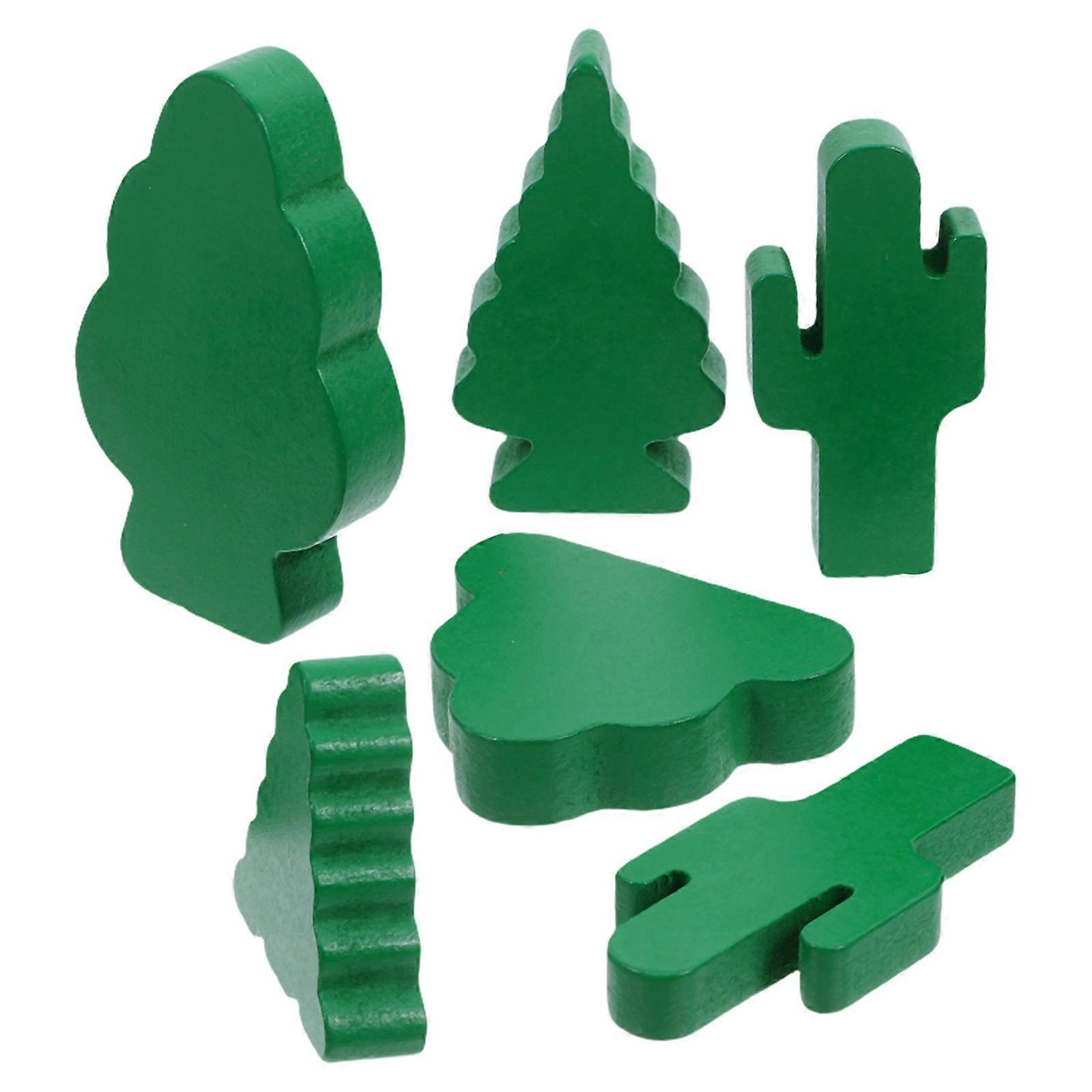 Tiny Tree Mini Wooden Trees for Decoration 24Pcs Craft Blocks Set
