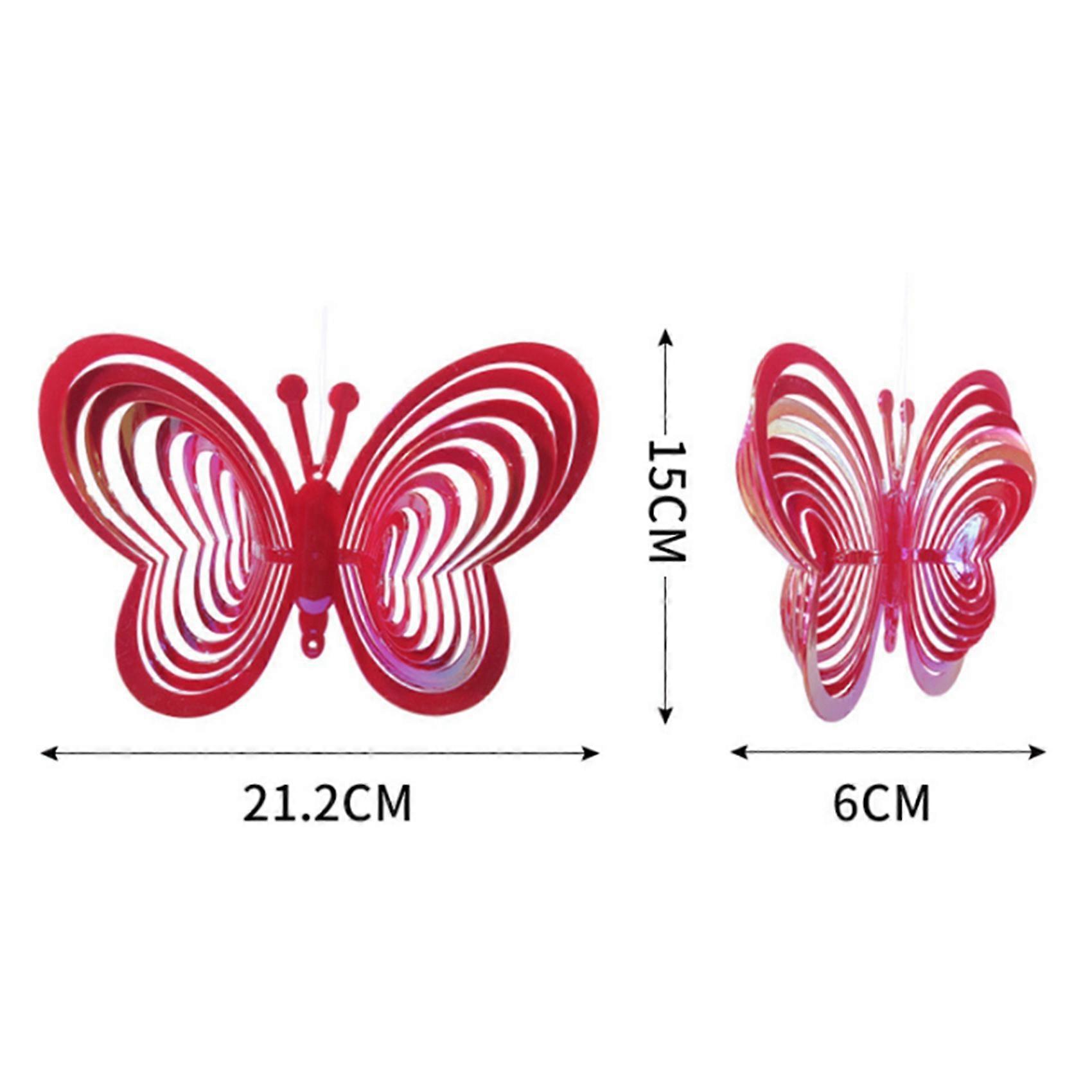 3X Butterfly Wind Spinners Hanging Ornaments Bird Deterrent Wind Catcher Rotating Wind Chime D