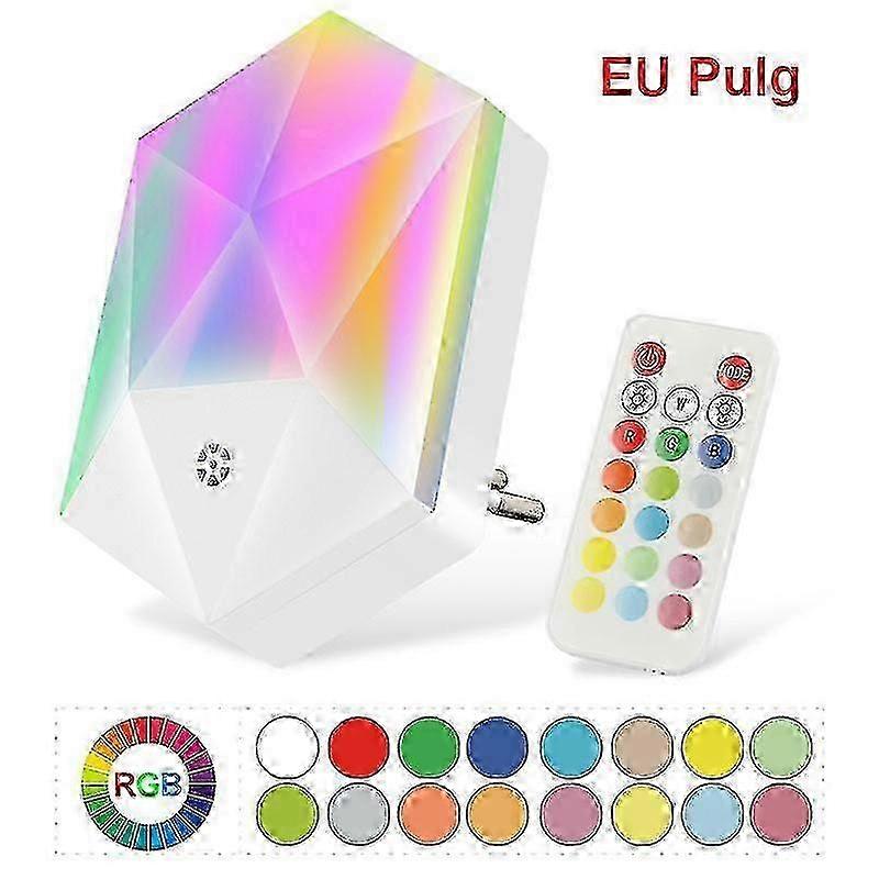 Led Colorful Plug-in Night Light Remote Control 16 Colors Rgb Atmosphere Lamp Dimmable Gradient For Baby Room Wake Up Lighting