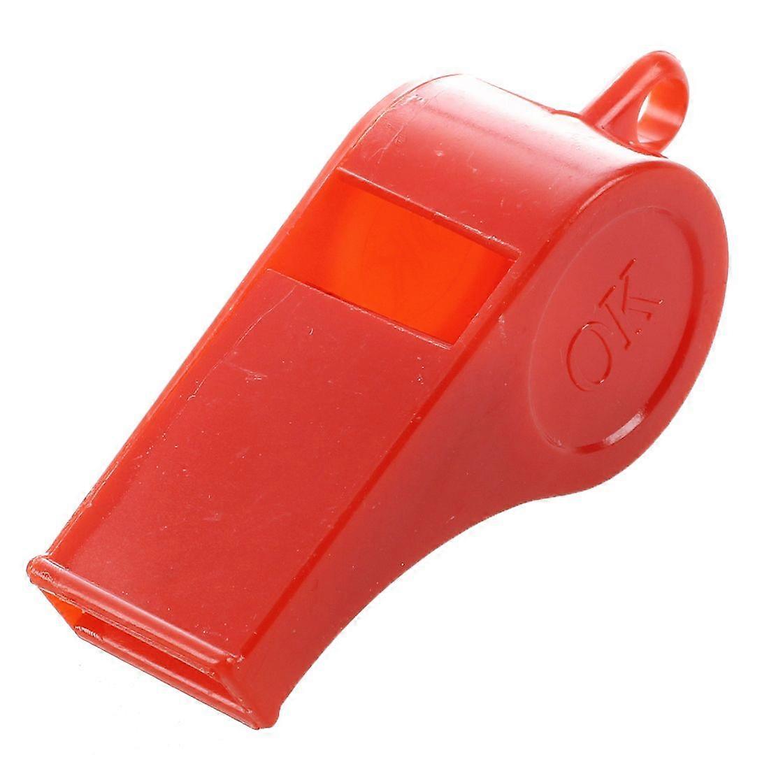 5 Pcs Sports Referee Plastic Assorted Color Whistle w String