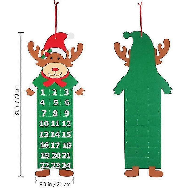 Creative Non-woven Fabric Christmas Advent Calendar Diy Decorative Xmas Countdown Calendar Home Door