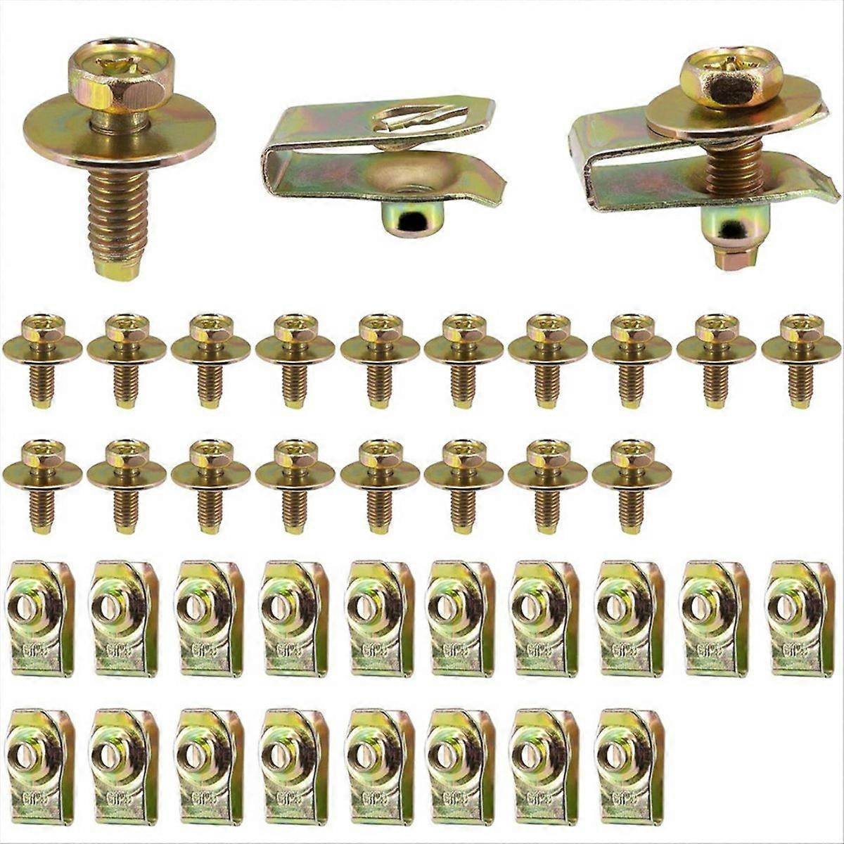 20X Body Bolts U-Nuts Clips Engine Under Cover