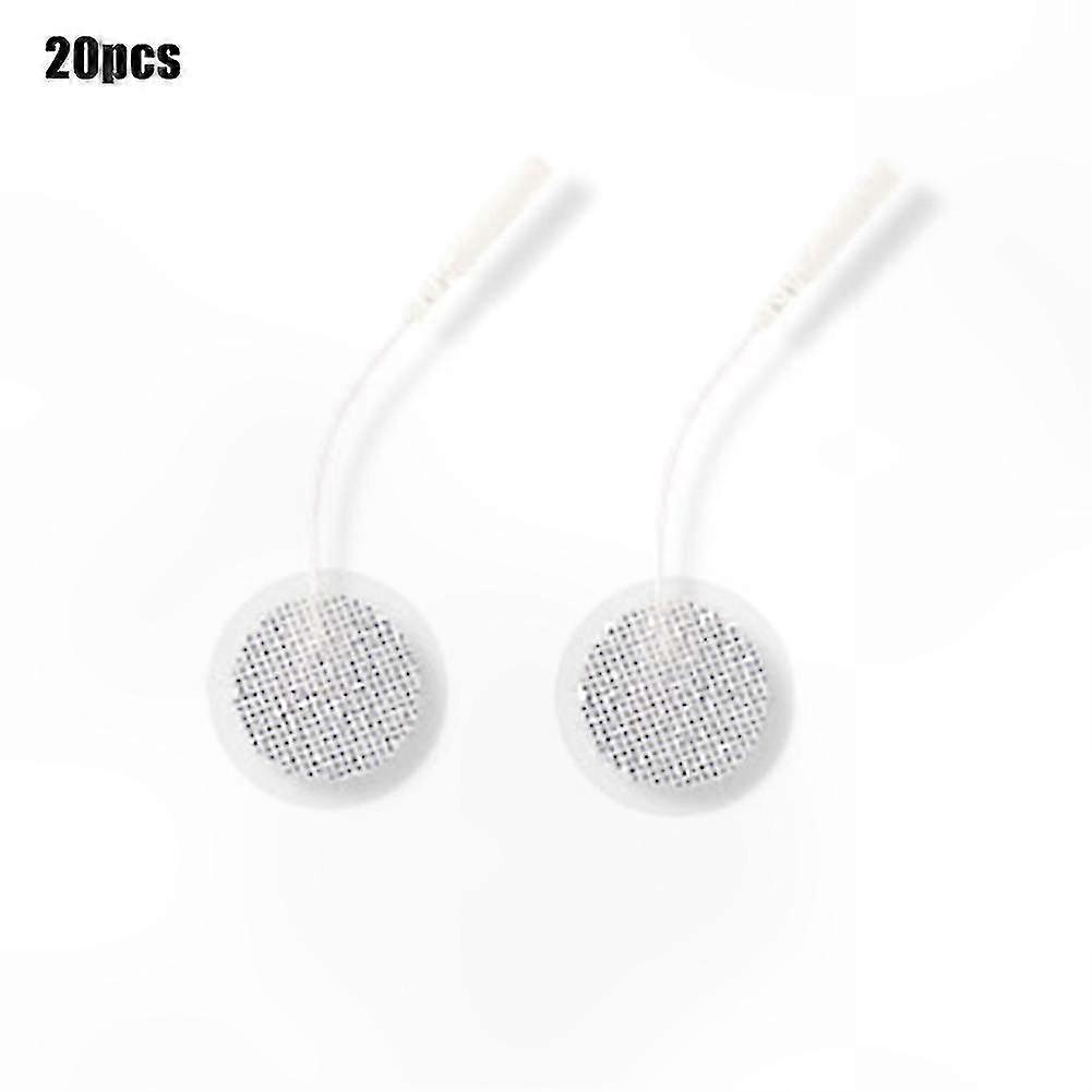 Medium Frequency Round Electrode Pads with Cable for TENS Therapy and Body Massager Cervical Support