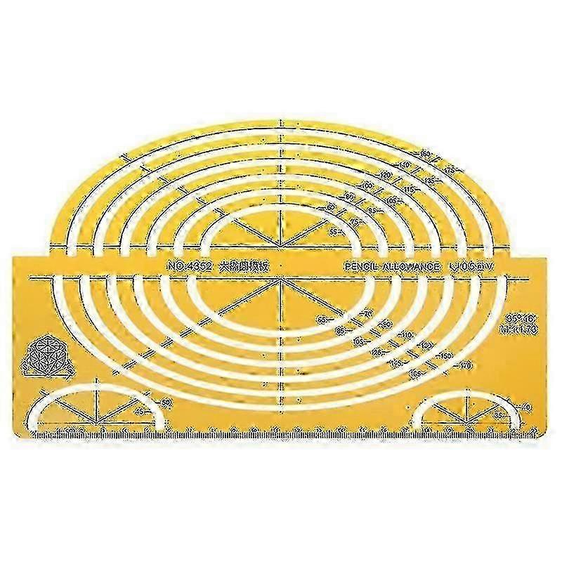 Large Isometric Ruler & Ellipses Drafting Templates Measuring Tool for Students (K Resin)