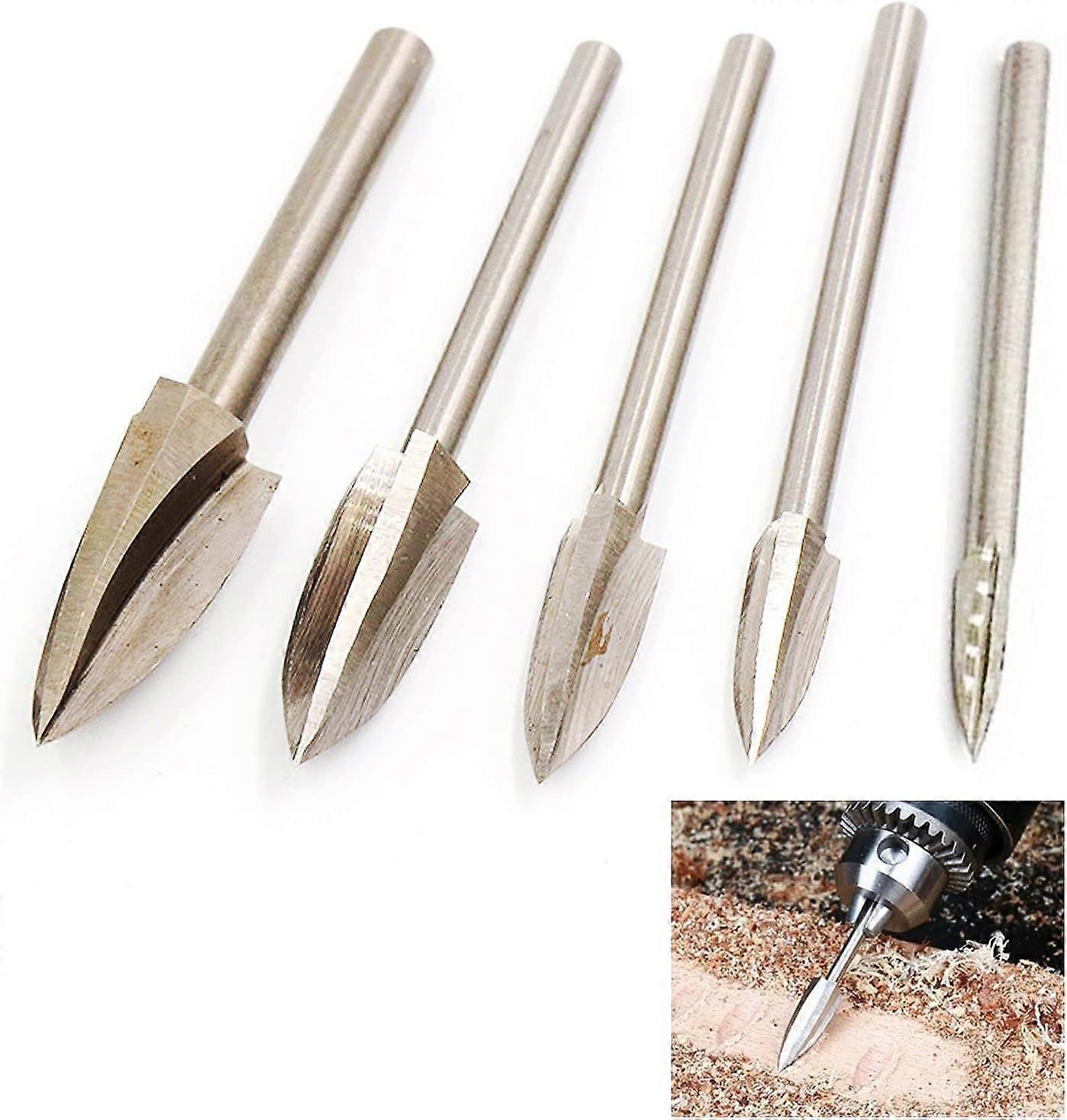 SeraphinaT Wood Carving Drill Bits Set Tools, 5 PCS HSS Engraving Tool Drill Bits Accessor