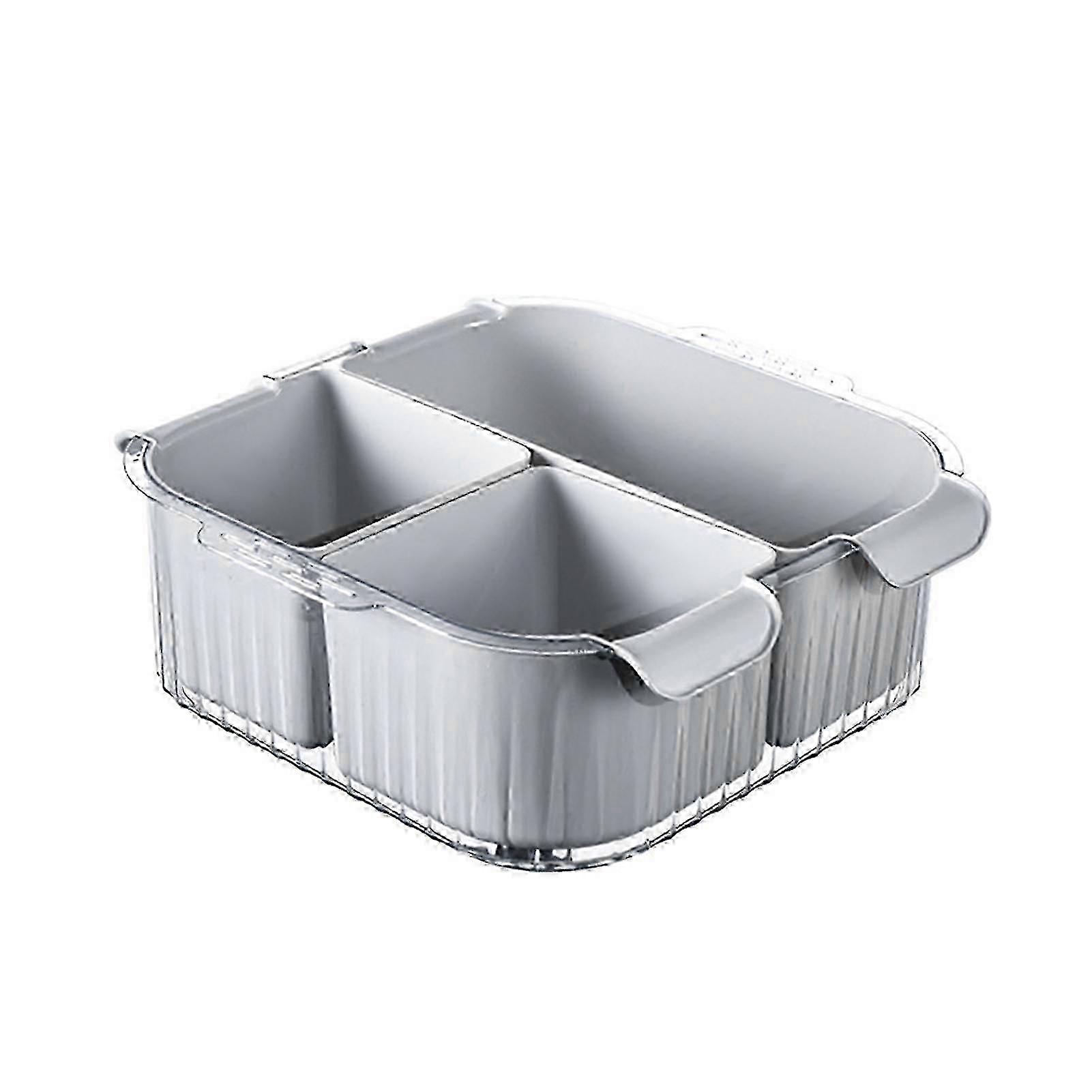 Kitchen Onion Ginger Garlic Storage Box Double Layer Fruit Side Dish Drain Box