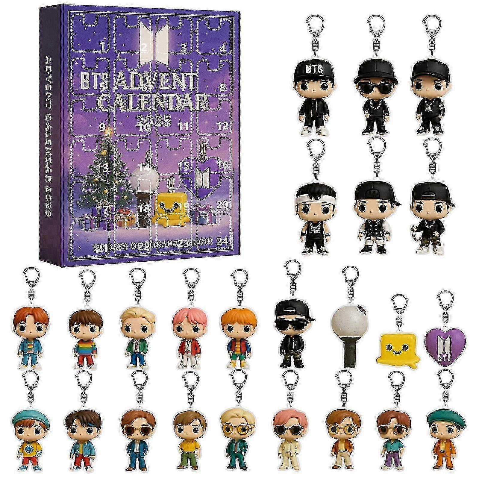 BTS Advent Calendar 2025 Christmas Tree Acrylic Keychain Pendant miao4