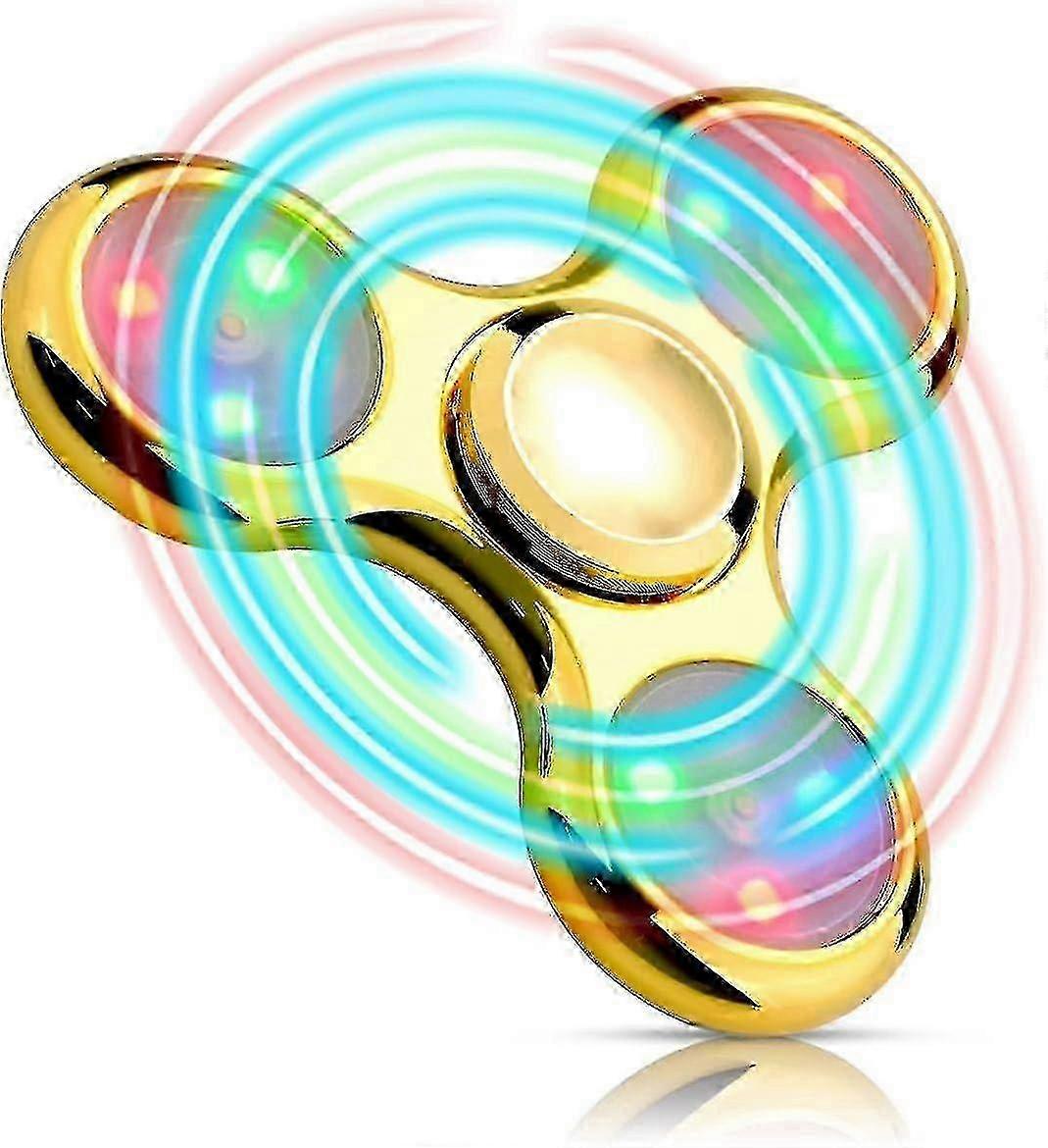 Metall Led Light Up Fidget Spinner - Party Favor mit reichlich Lichtshow - Angstlinderung Sensorisches Spielzeug für Kinder Erwachsene-Yvan