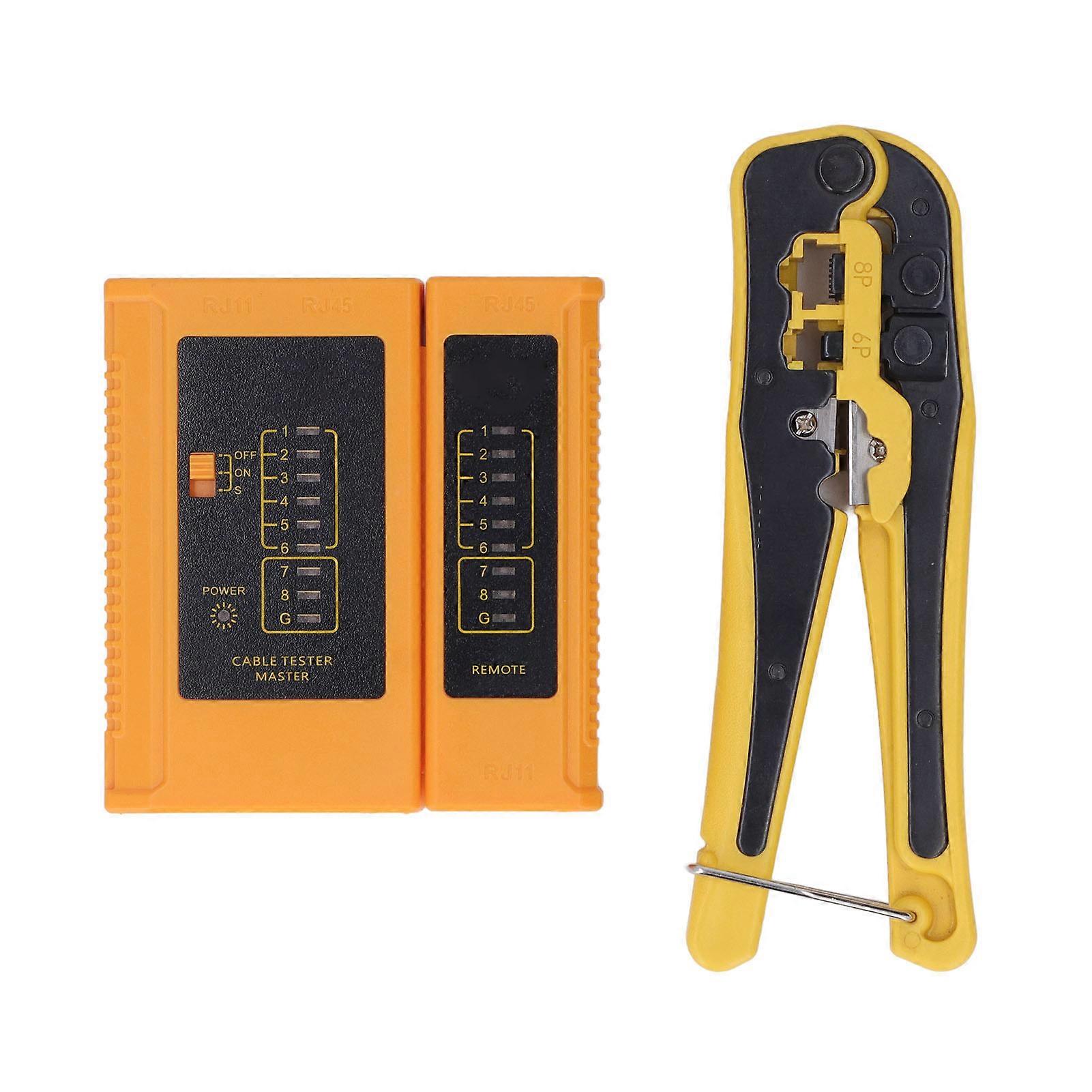 Crimping tool kit for telephone and network cables with terminal connectors