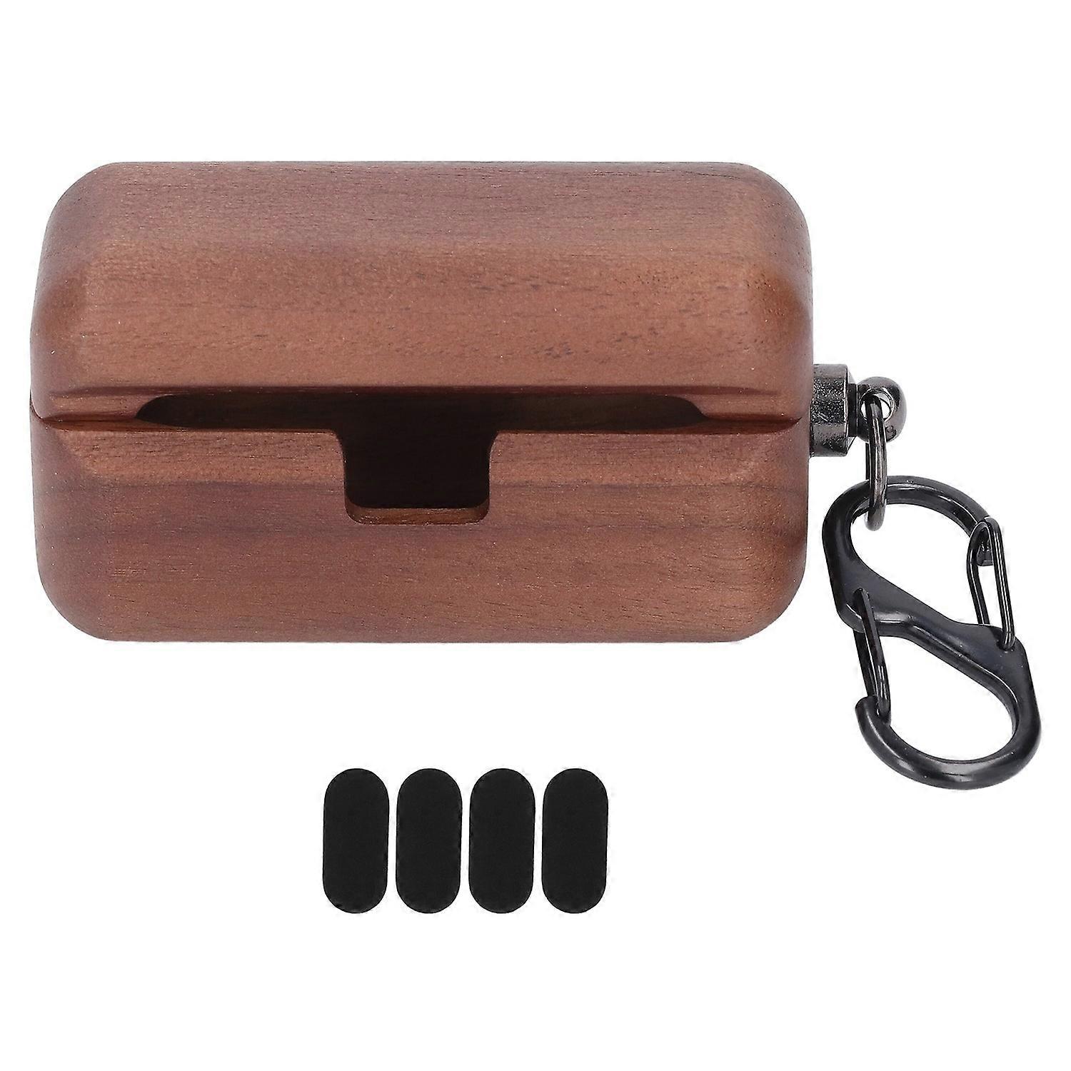 Wooden Case for AZ80 Prevent Falls Bumps Fine Polished Wood Protector Charging Case for Bluetooth Ea