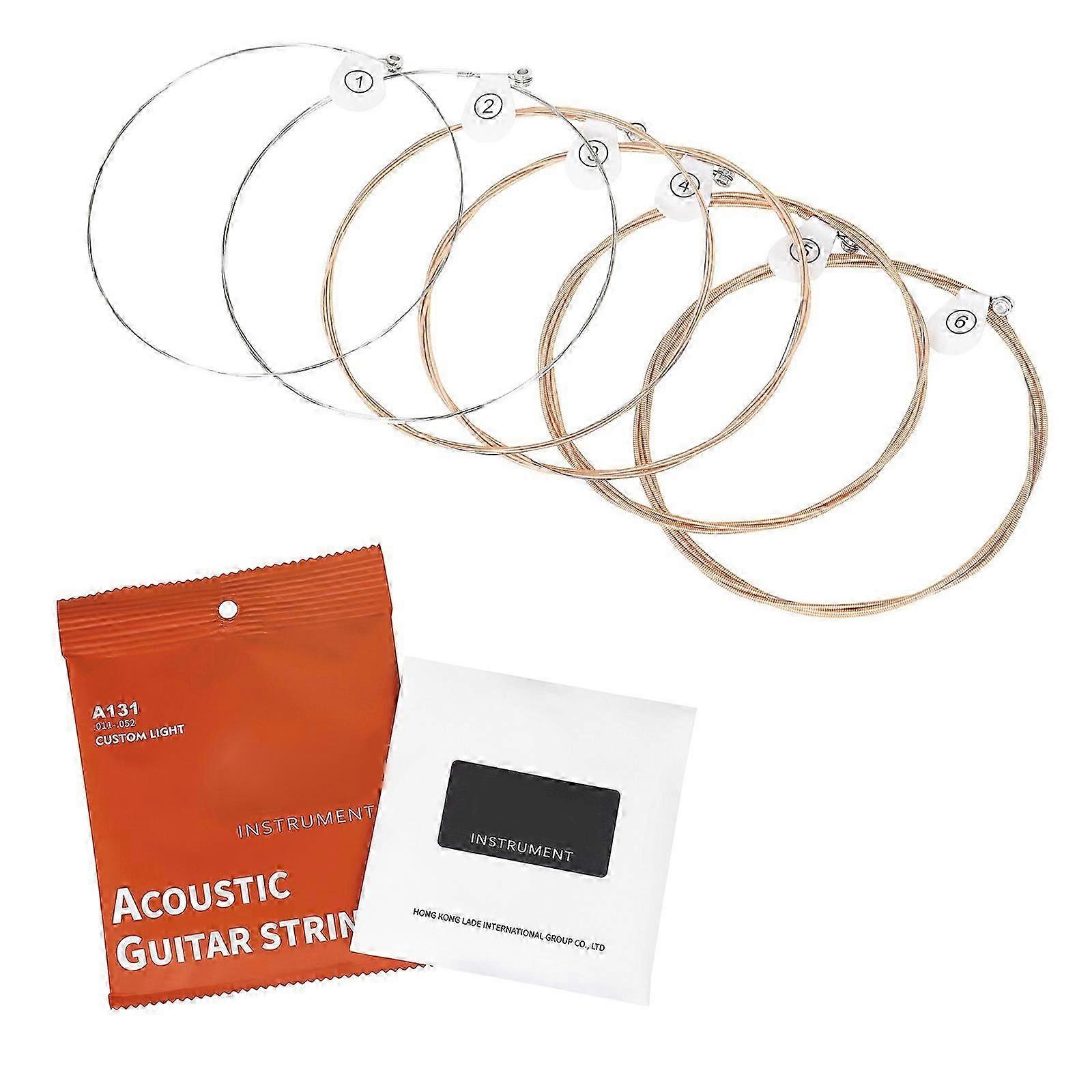 6 Pcs Folk Guitar Steel Core String 6-string Acoustic Guitar Strings Replacement compatible Beginners Performers Durable Myi