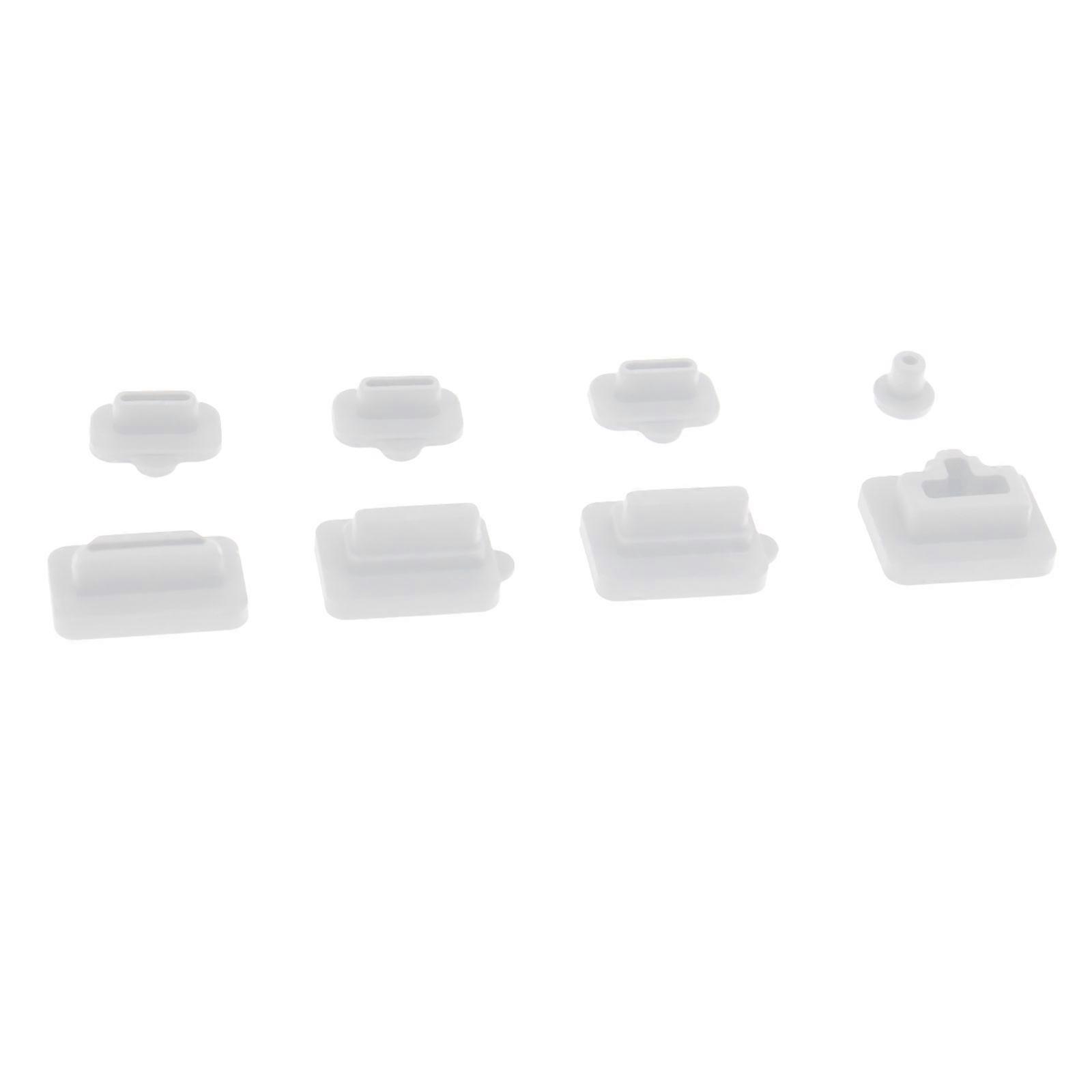 8Pcs Dustproof Silicone Protective Plugs not Scratch Cover Set Portable Game Consoles Dust Plugs Set for Console 2  White