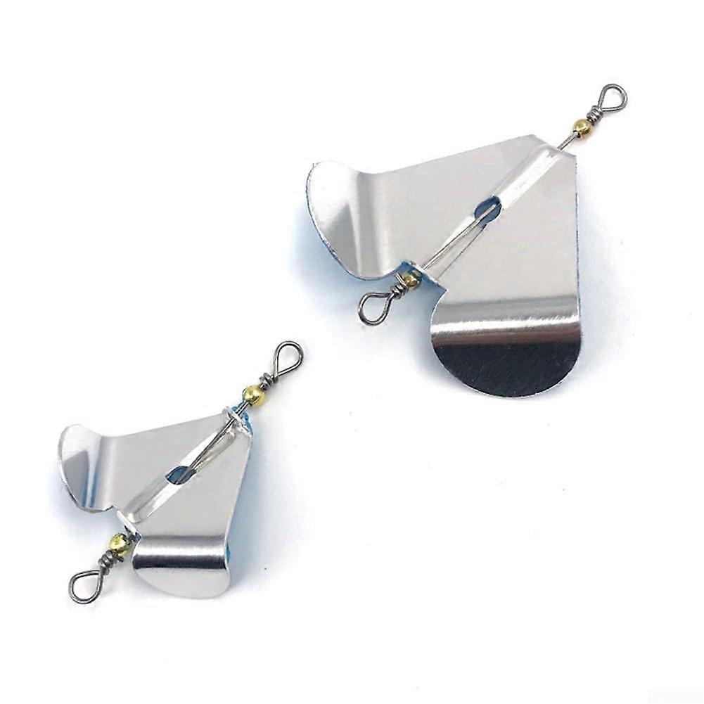 Rotating Propeller Blades 5Pcs Metal Spinner Spoons Size S Designed to Attract Various Fish