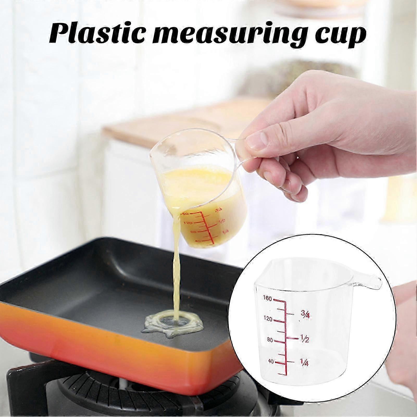 Hariumiu 180ml Plastic Measuring Cup with Handle - Compact, Precise Rice & Cooking Measure, Easy Storage