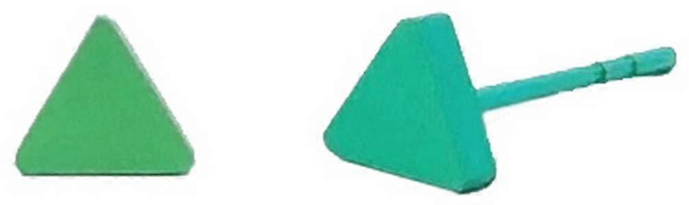 Ti2 Titanium Triangle Stud Earrings - Green