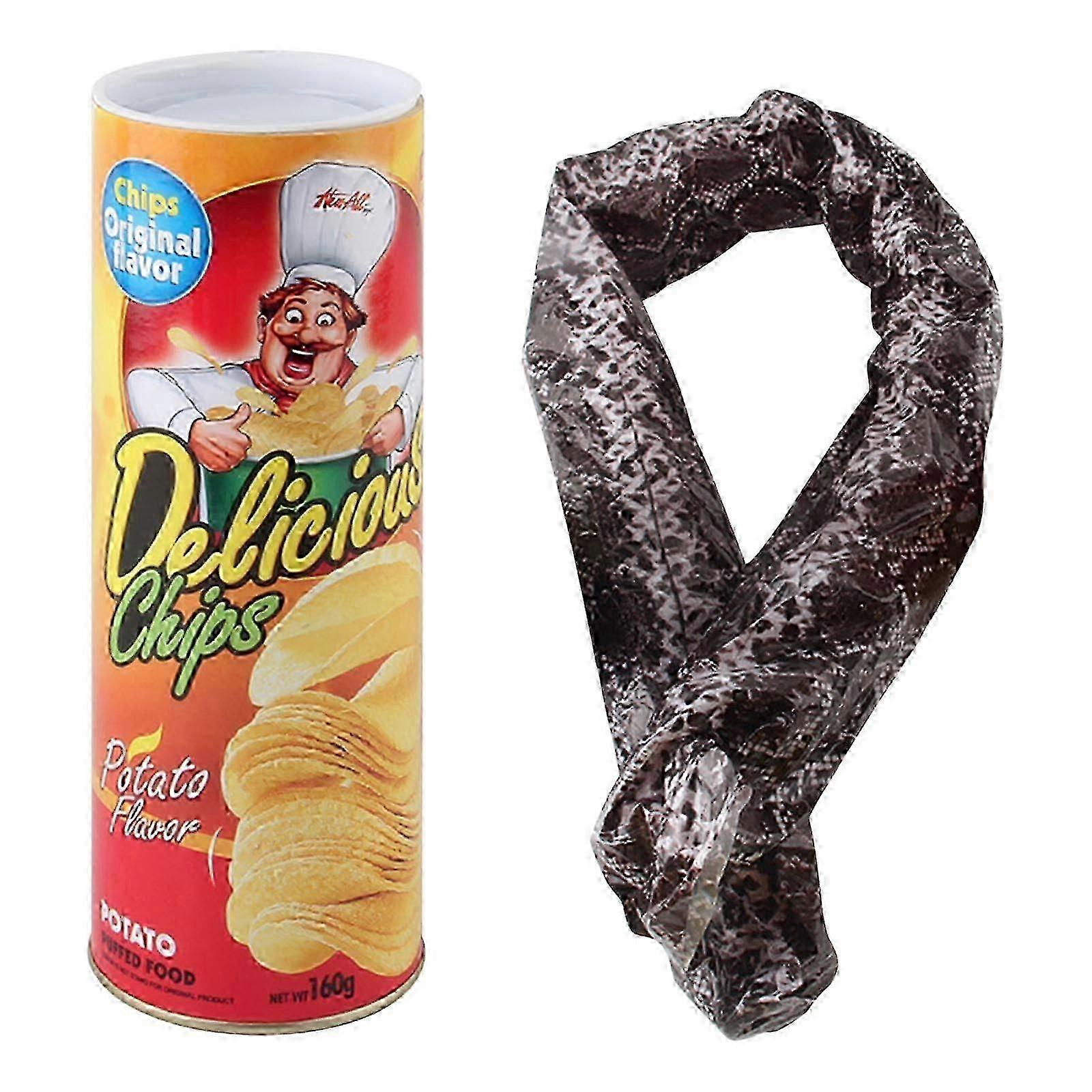 Prank potato chip snake startled simulated snake props children's toys