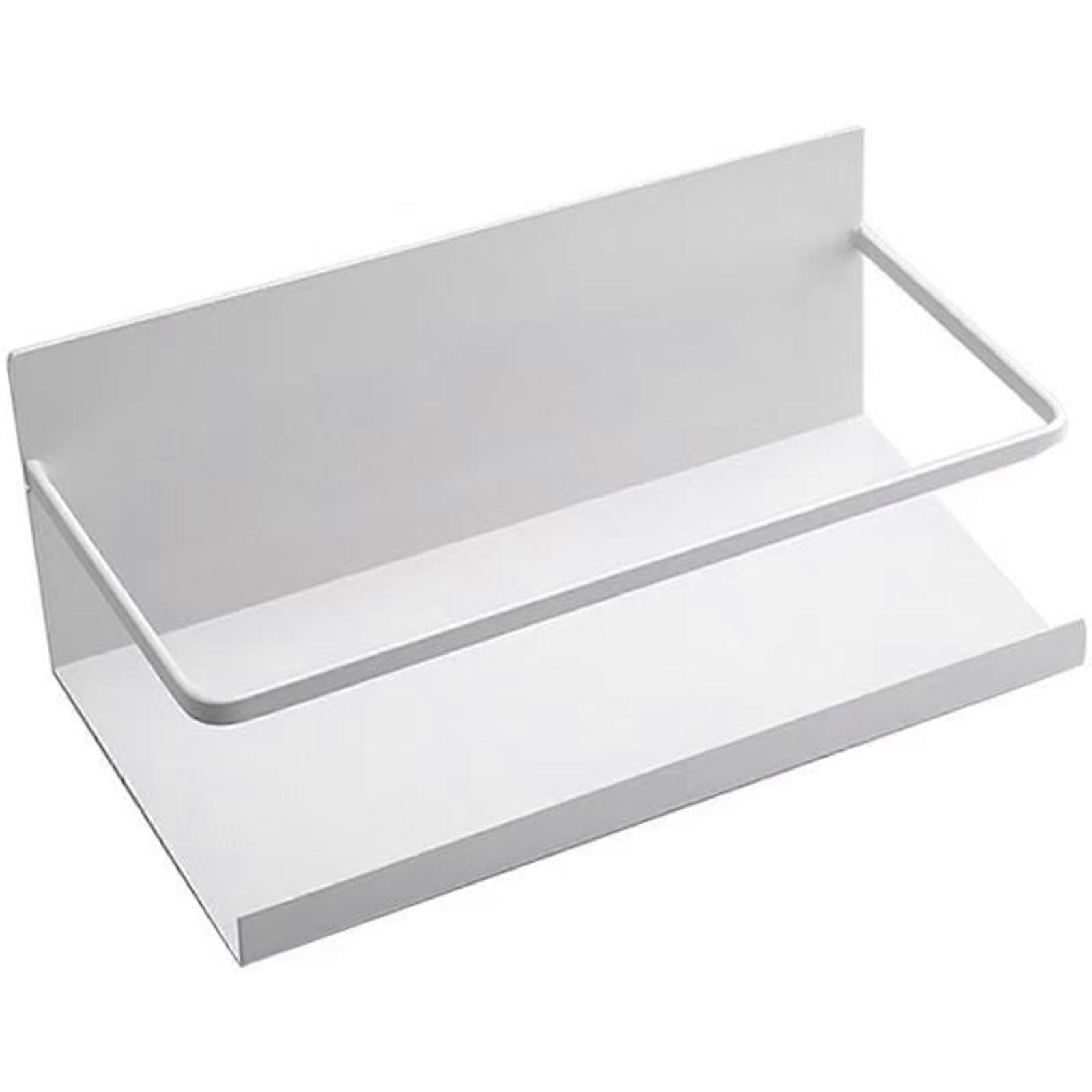 Versatile Metal Front Shelf With Industrial Charm Organizes Kitchen Bathroom Items Without Drilling Holes  White