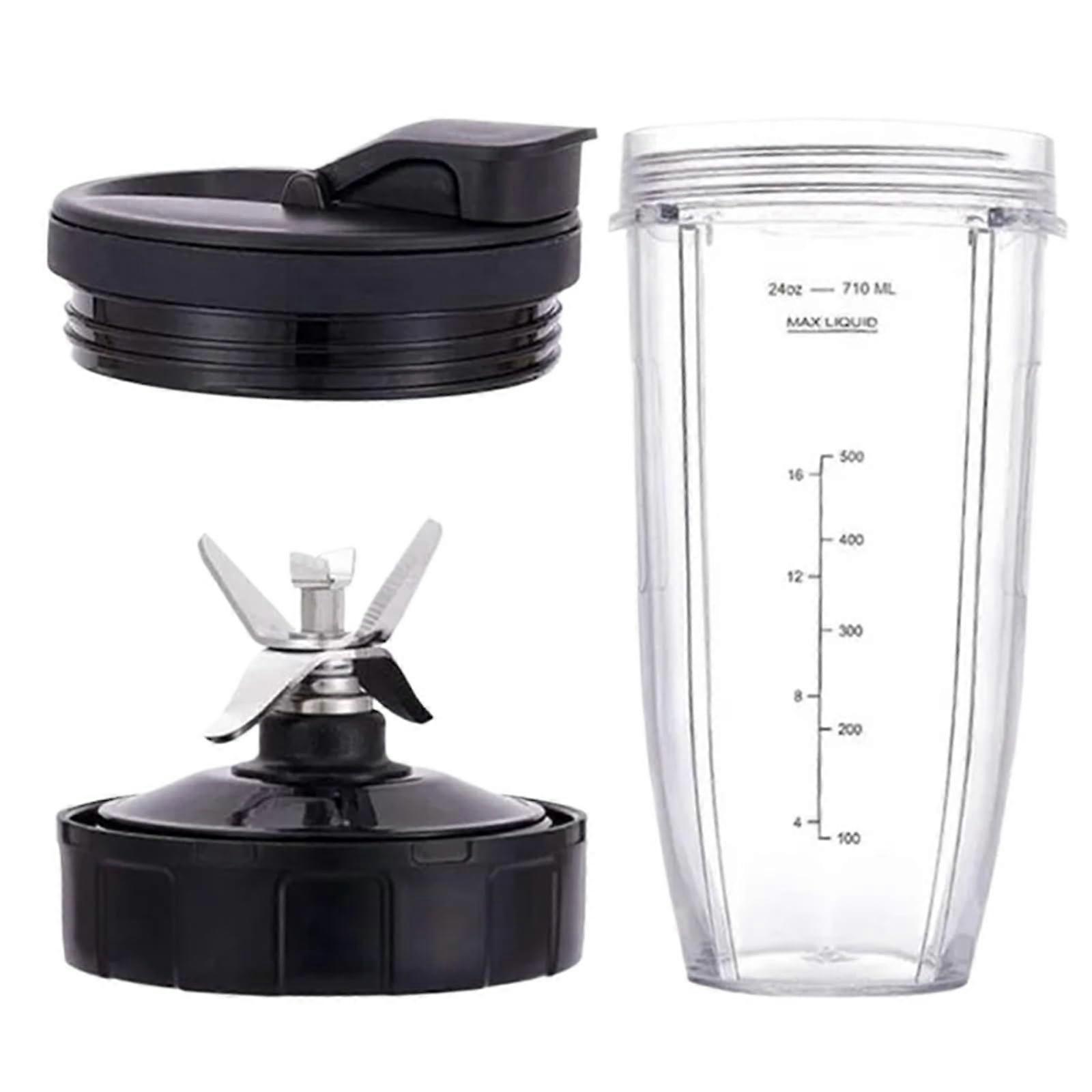 24oz Blender Cup with 7 Fins Extractor Blade Compatible with Auto IQ BN801 BL480 BL641 Replacement Set