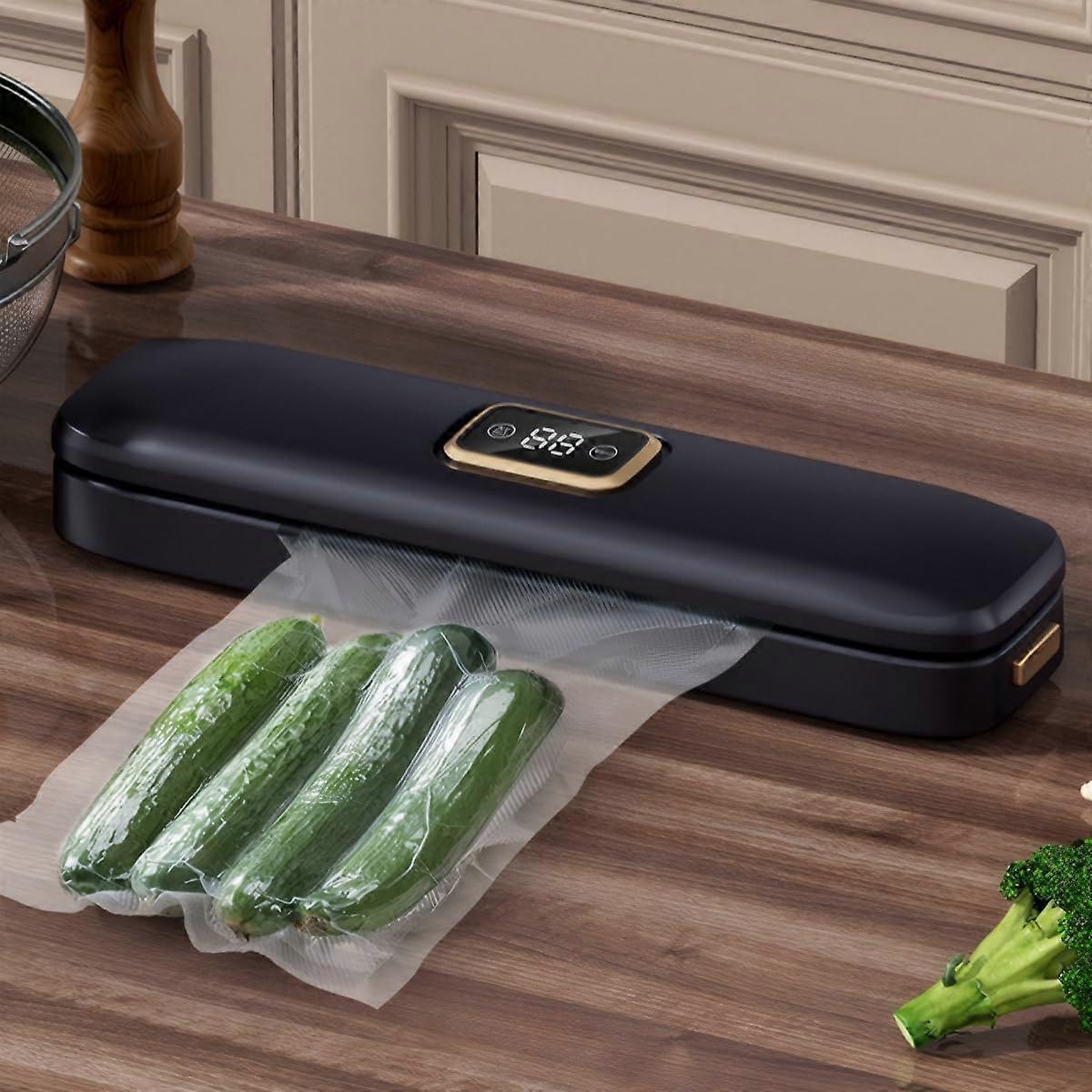 Vacuum Sealer Machine 60KPa Suction Power with 10 Bags, Automatic Food Saver for Dry and Moist Storage