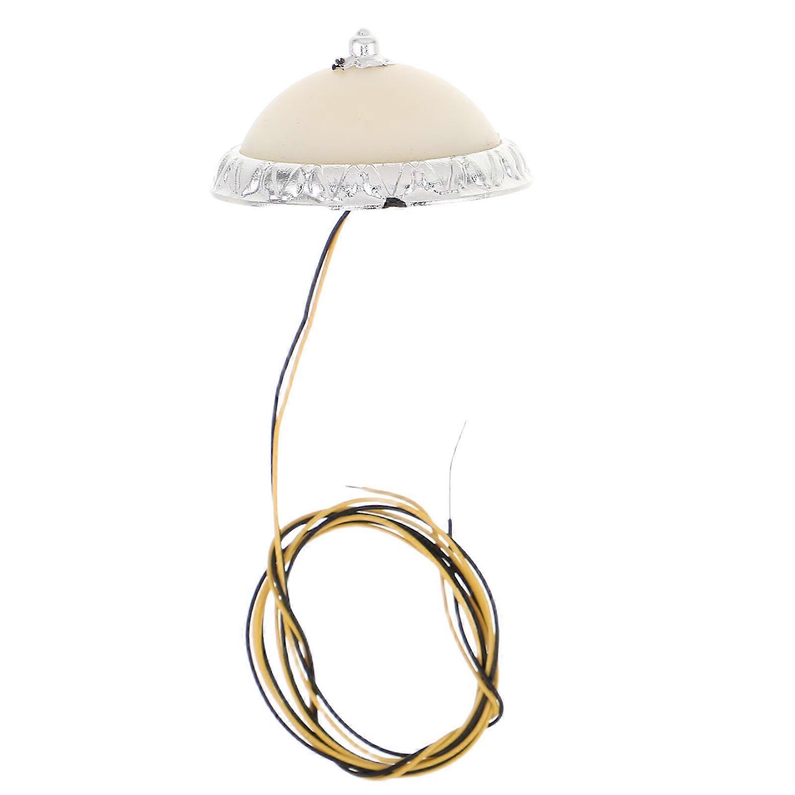 Dollhouse Lights Mini Ceiling Light for Decoration Silver Round Light