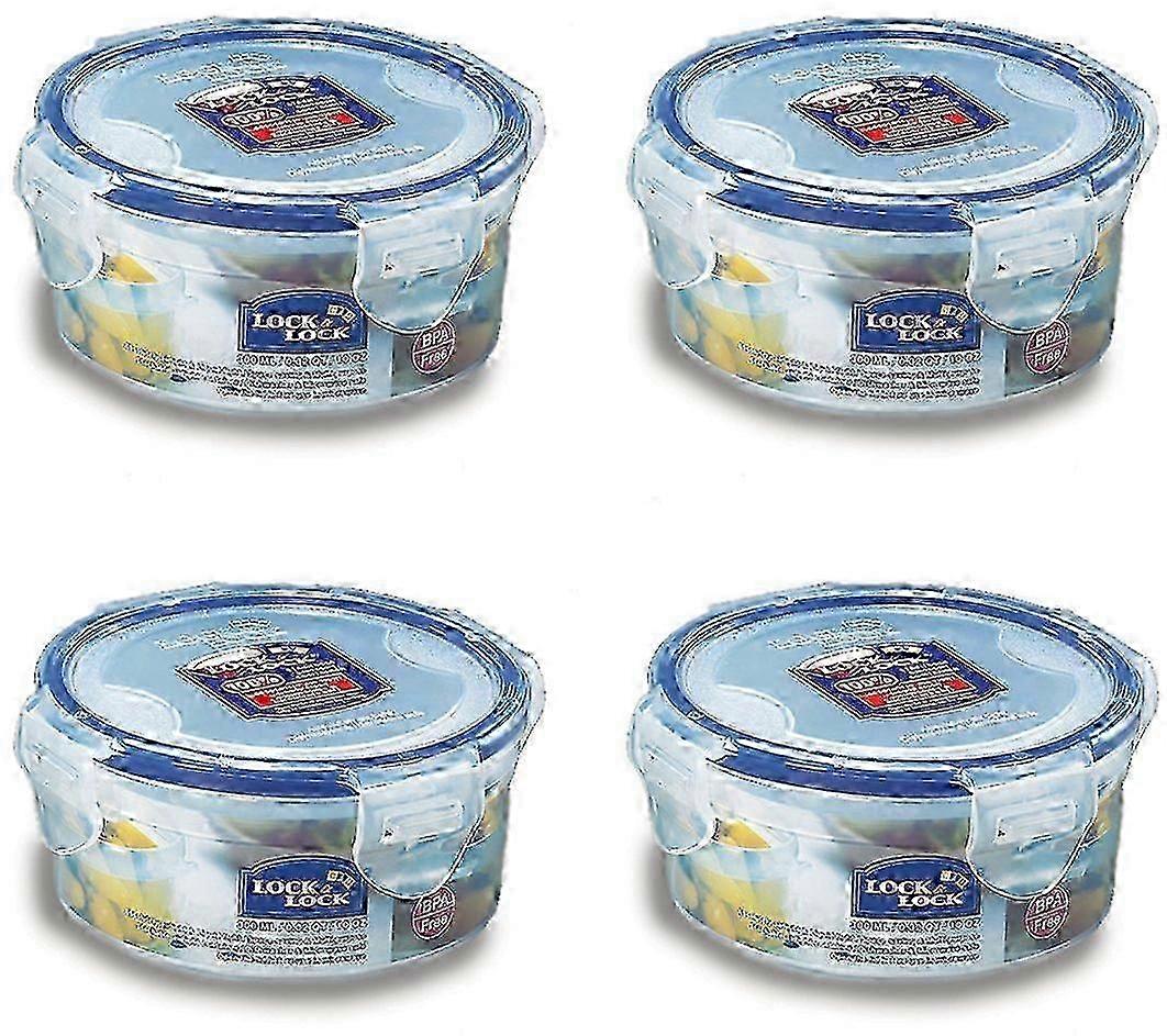 Airtight Food Container Set, 4-Piece Round Snack Boxes BPA-Free Stackable