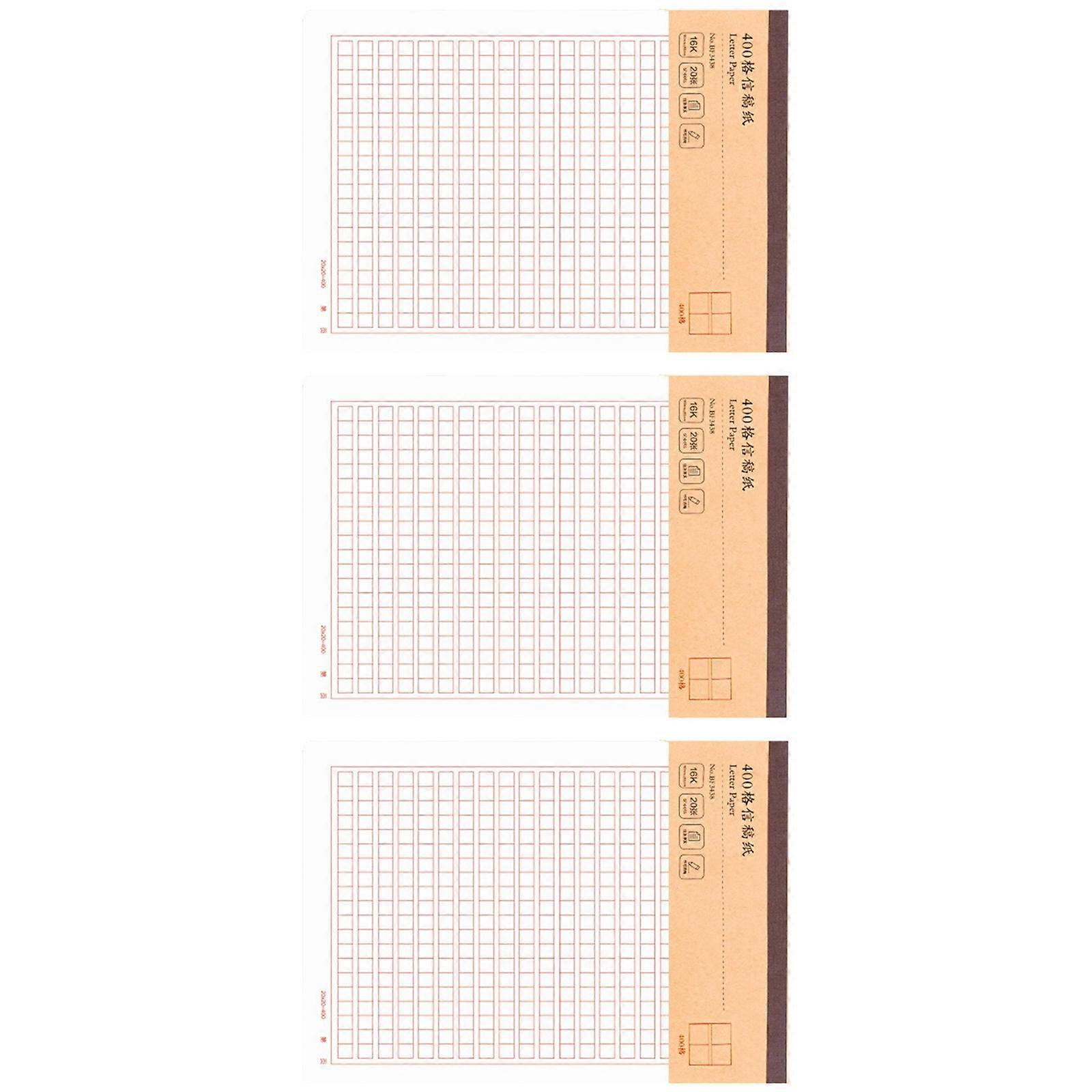 3 Pcs Exercise Paper Math Homework Paper Handwriting Paper Letter Paper Writing Paper for Daily Note Taking Multicolor